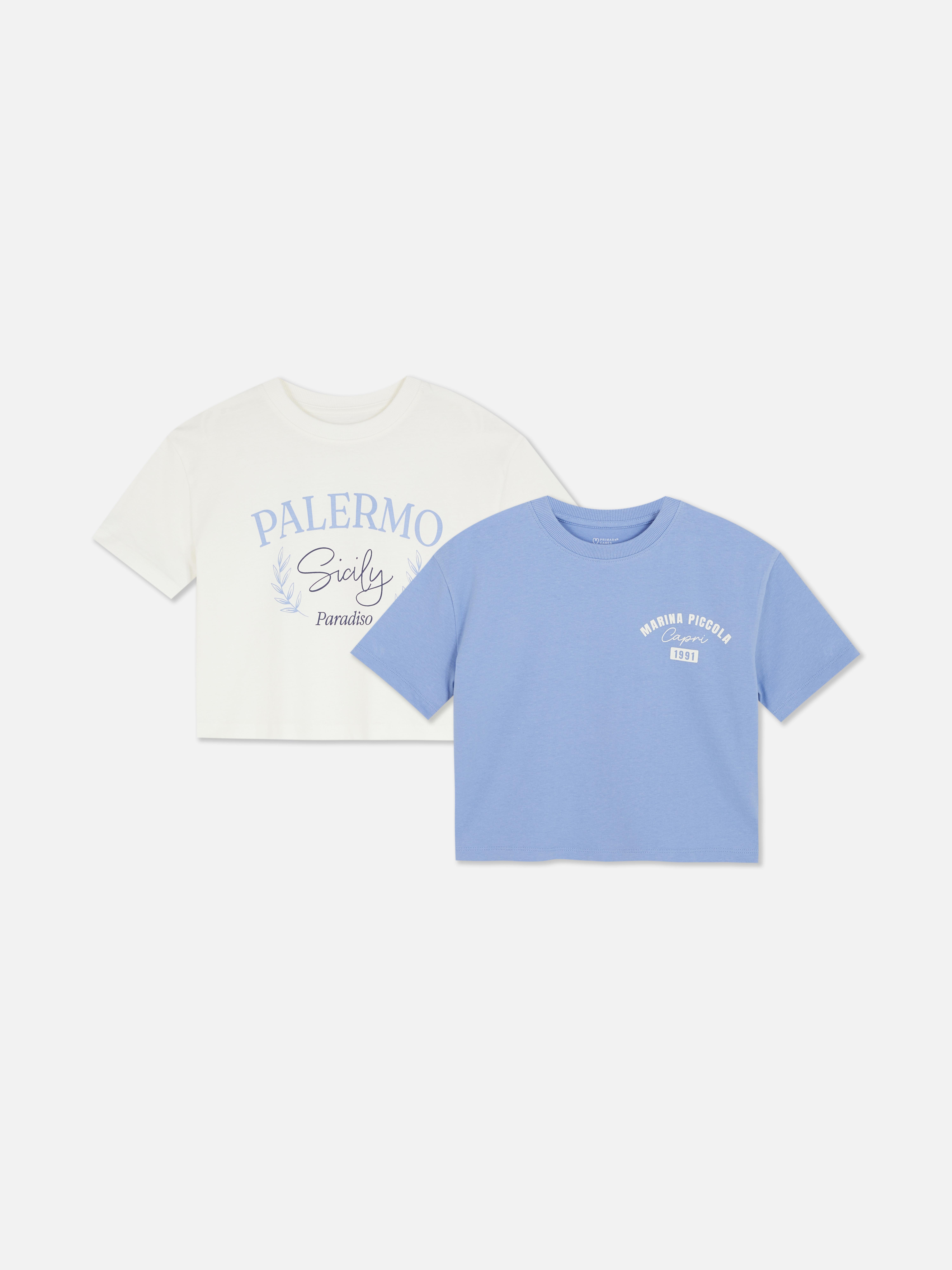 Kurze T-Shirts, 2er-Pack