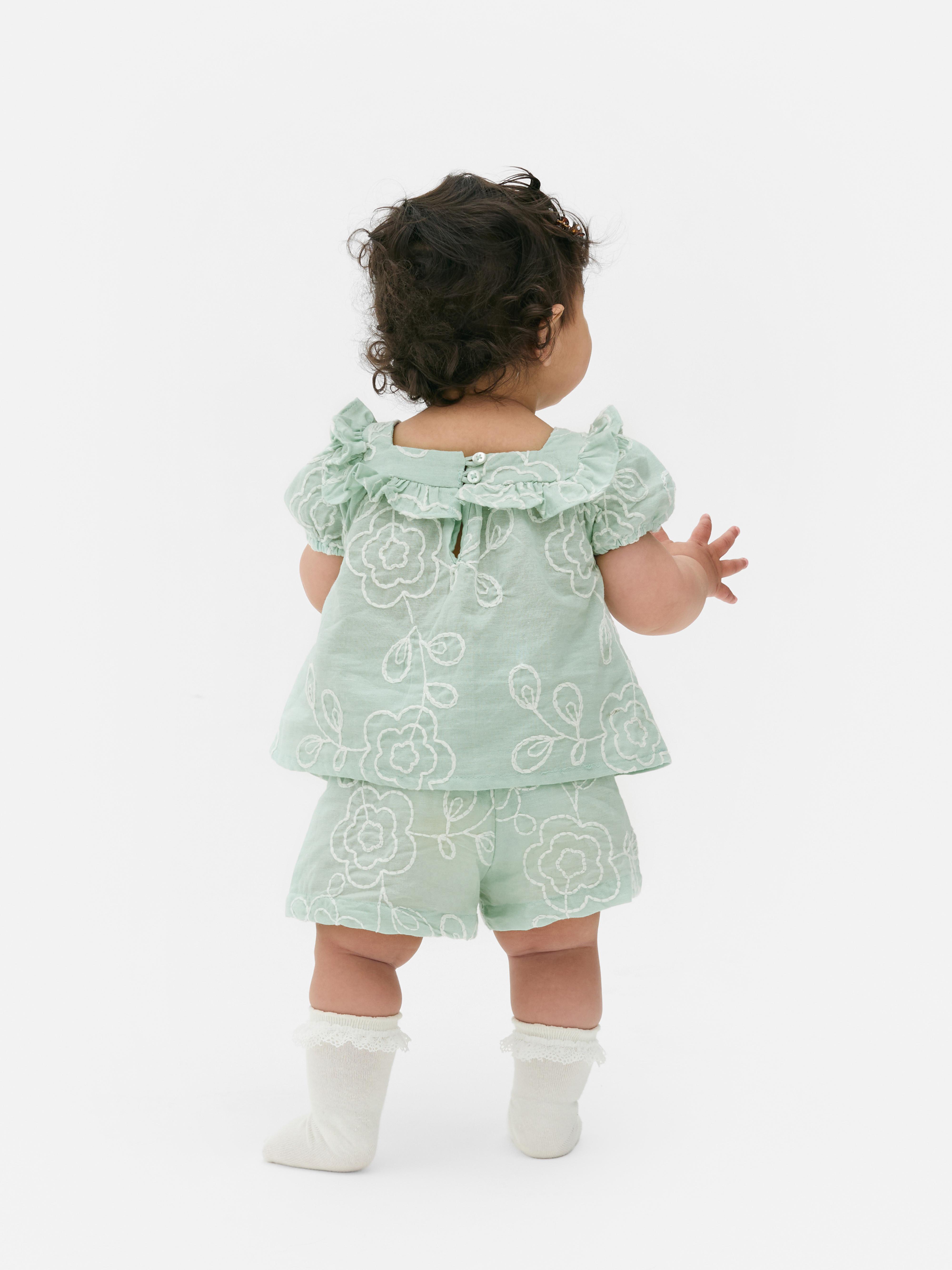 Floral Ruffle Blouse and Shorts