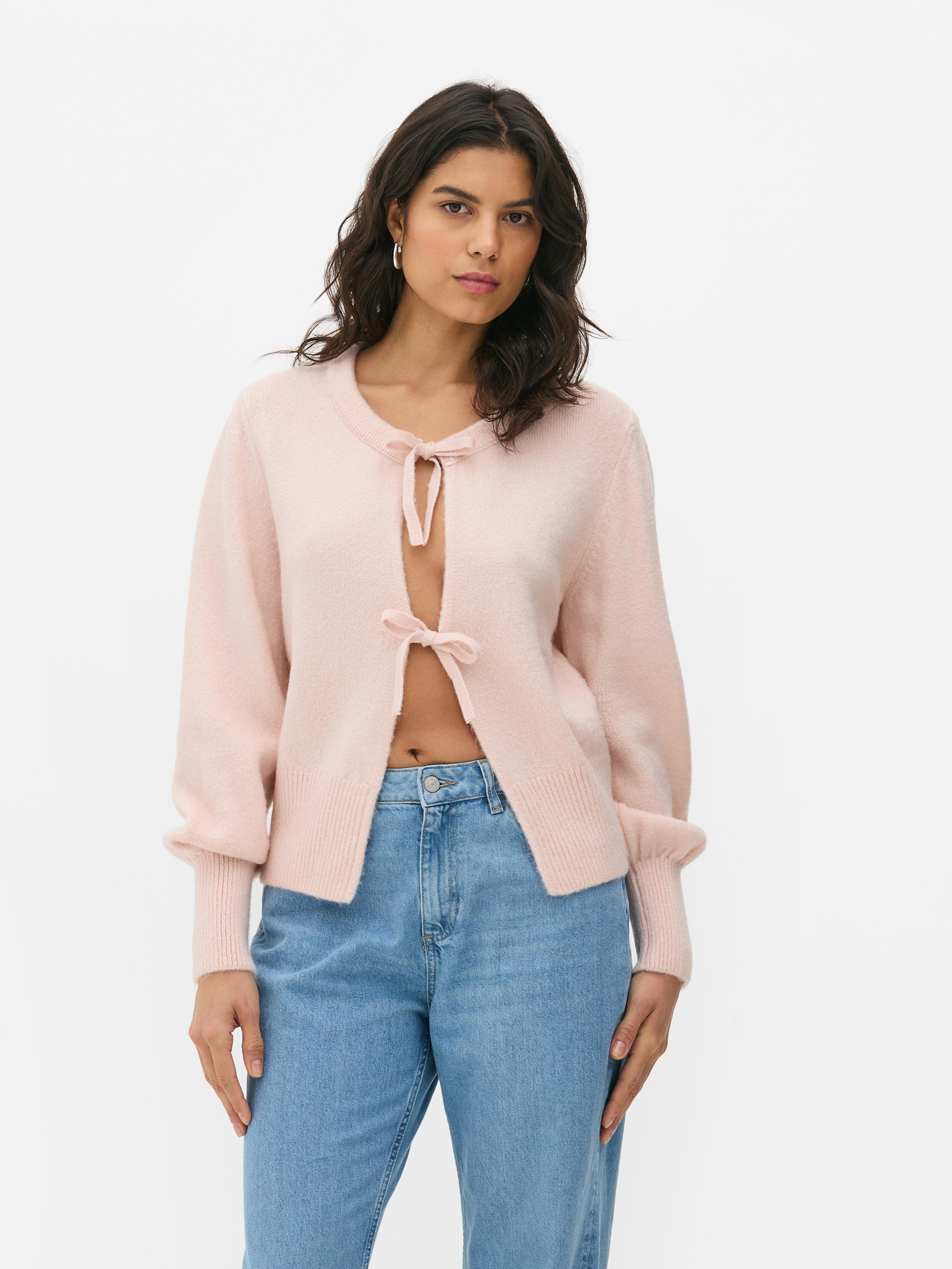 Women's Pink Bow Tie-Front Cardigan | Penneys