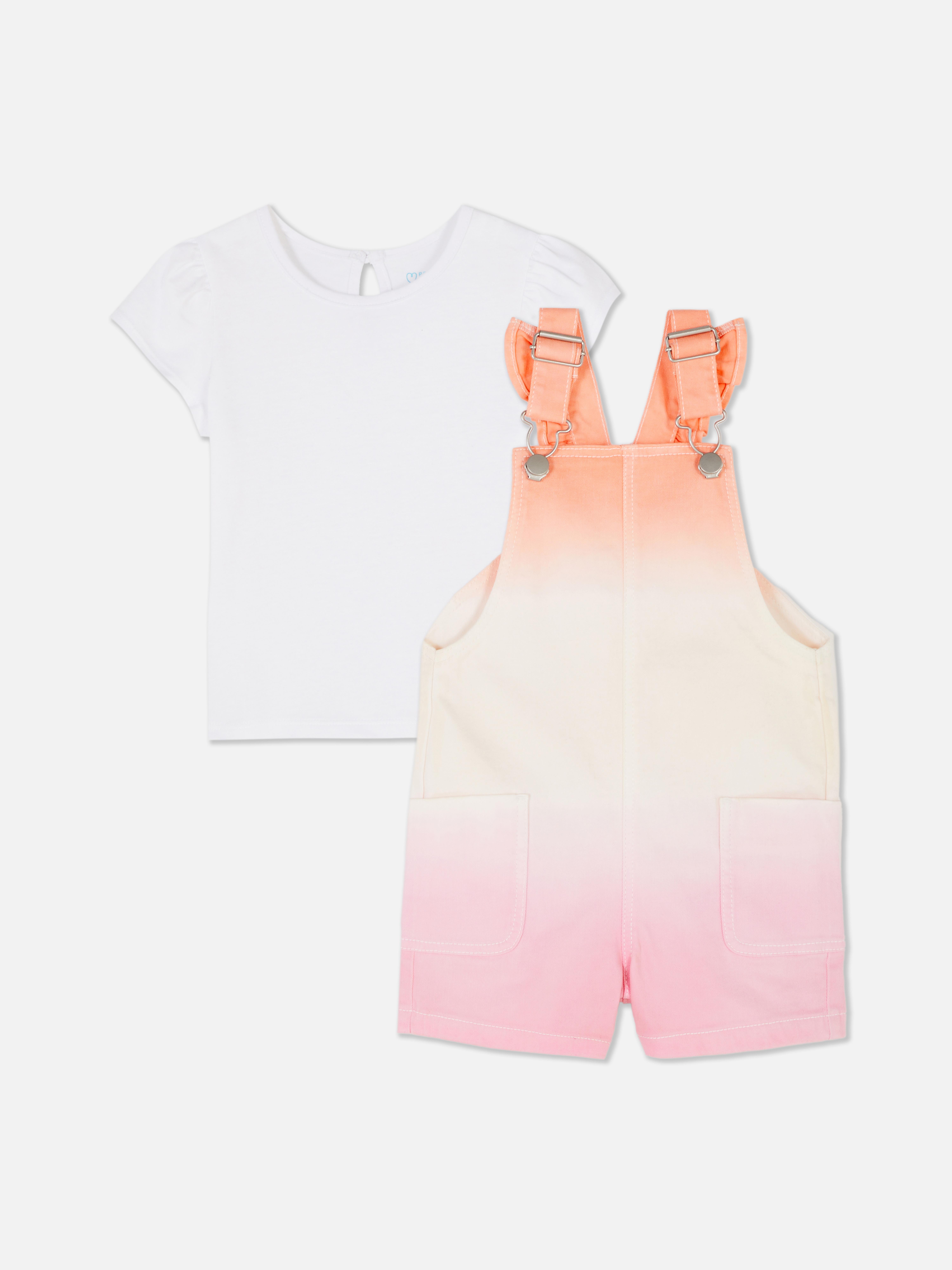 Ensemble t-shirt et salopette dégradée
