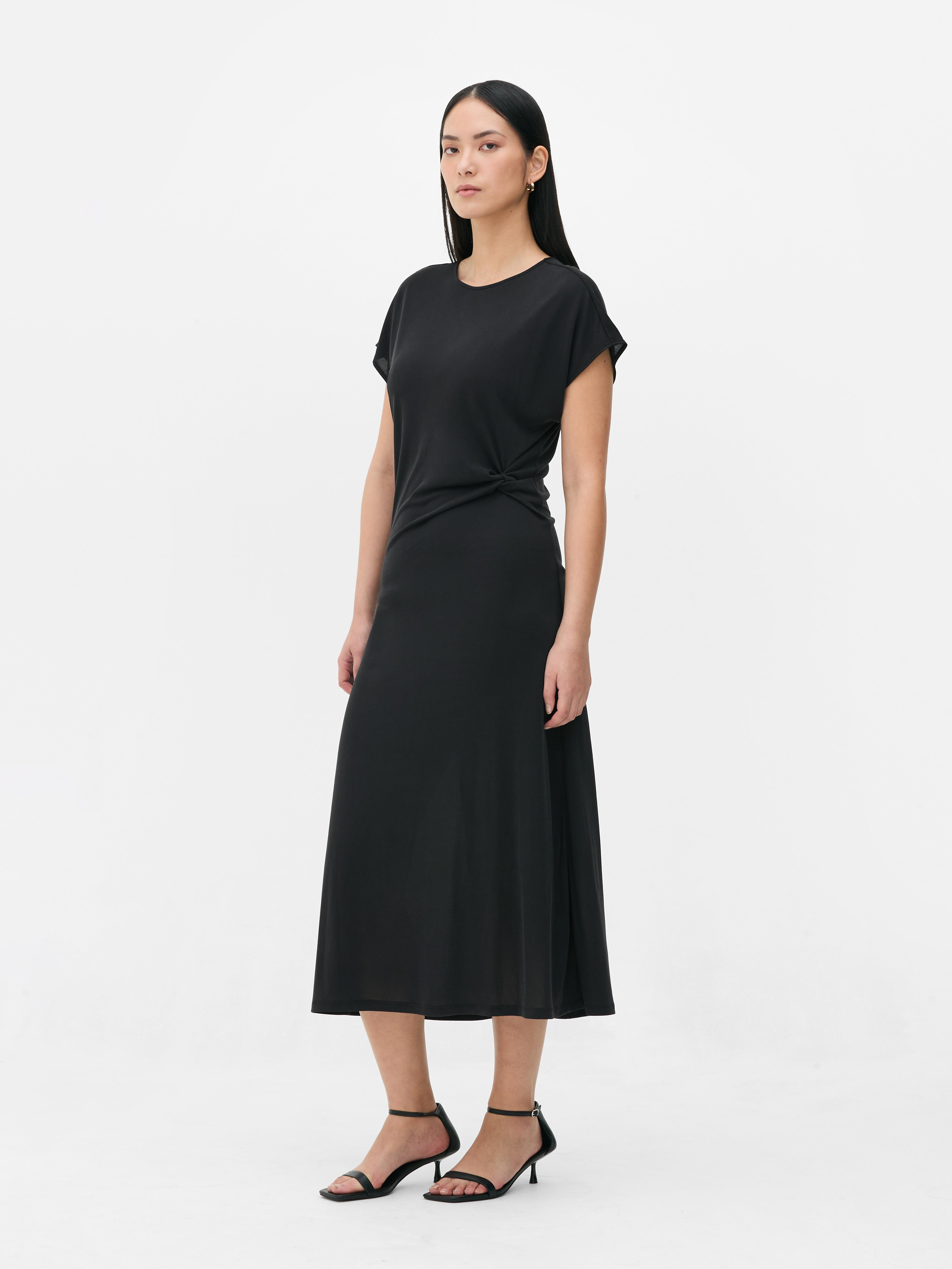 Jersey jurk met knoopdetail The Edit