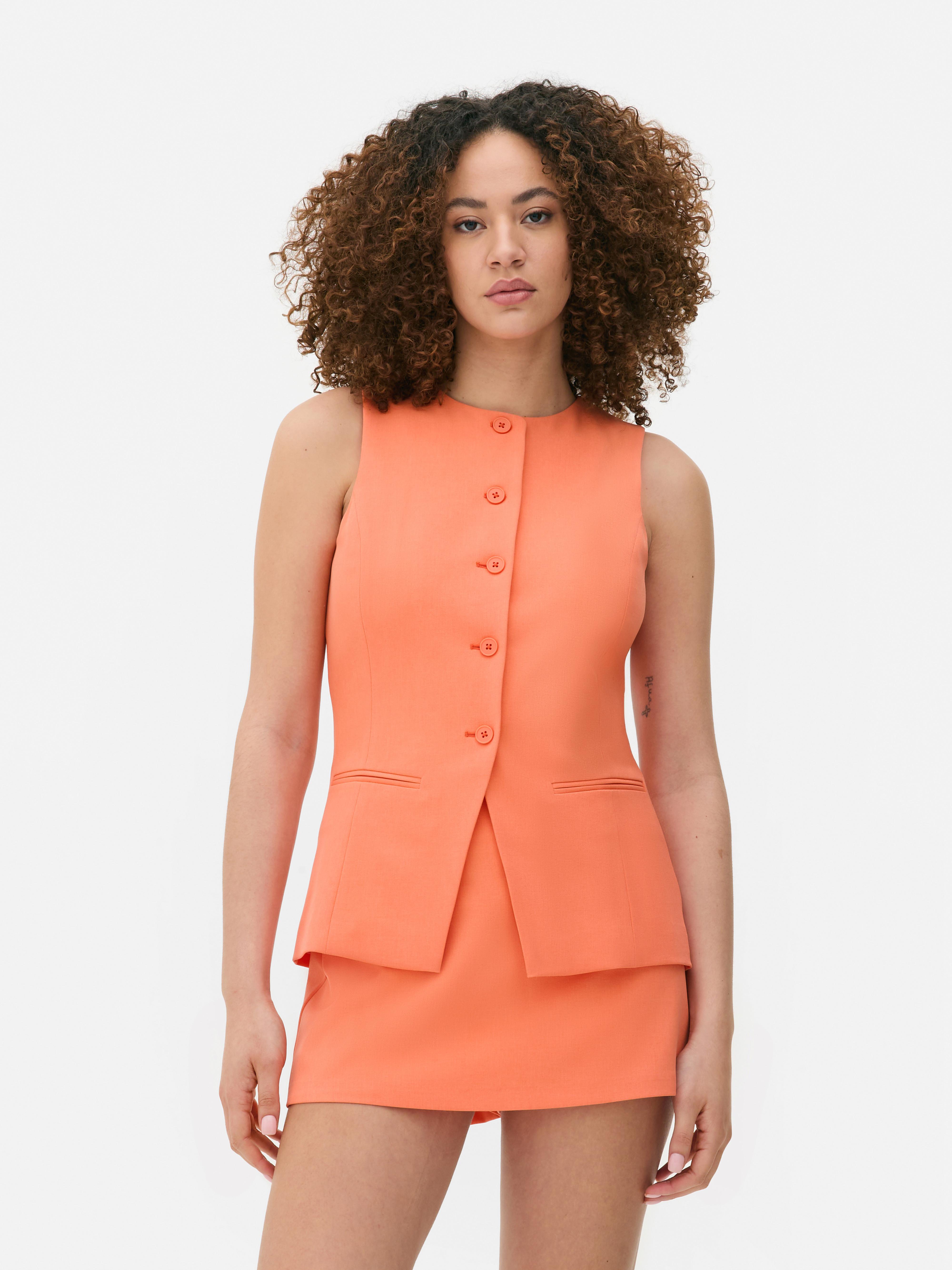 Crew Neck Long Vest
