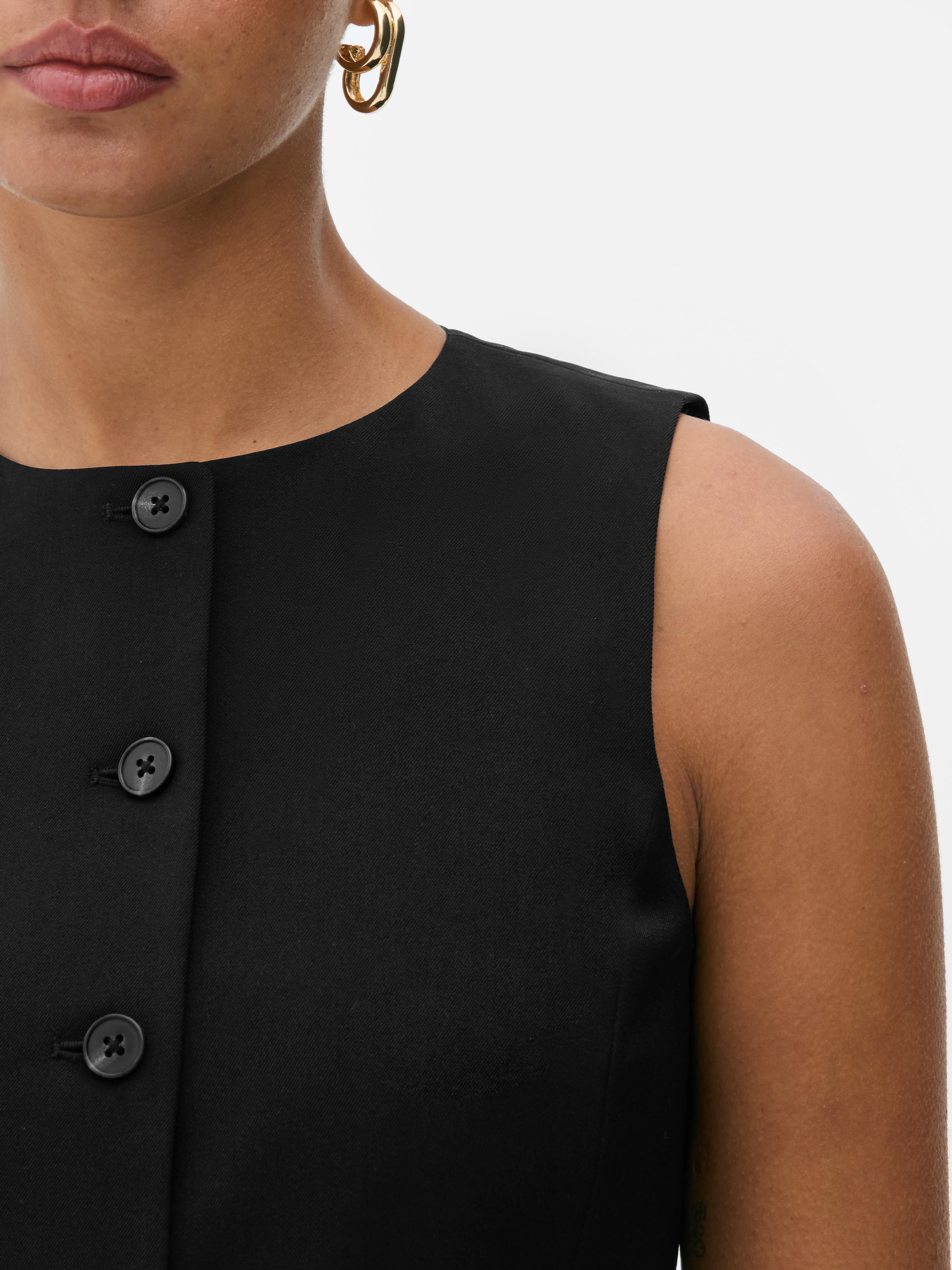 Crew Neck Long Vest