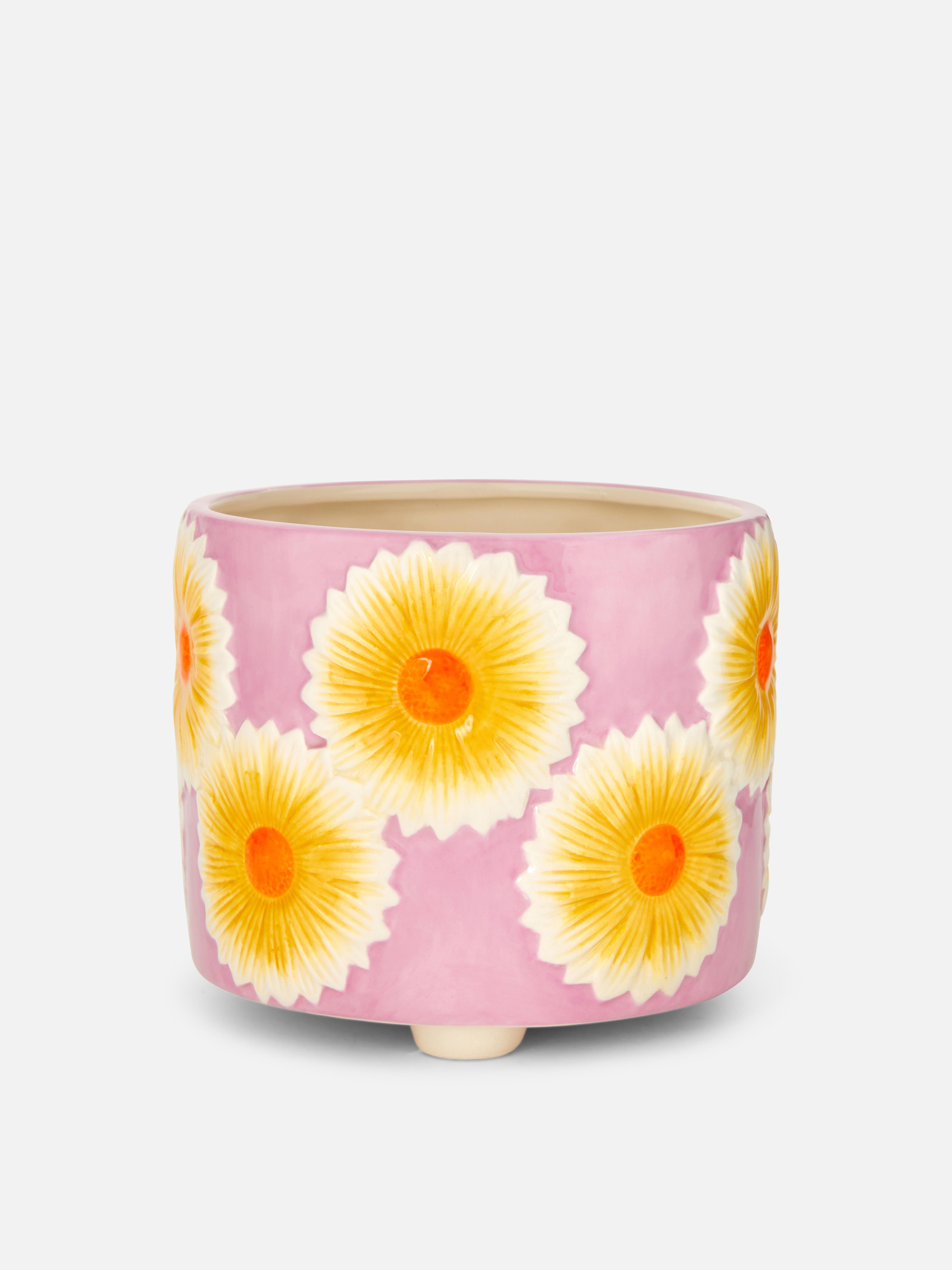 Cache-pot à fleurs en relief