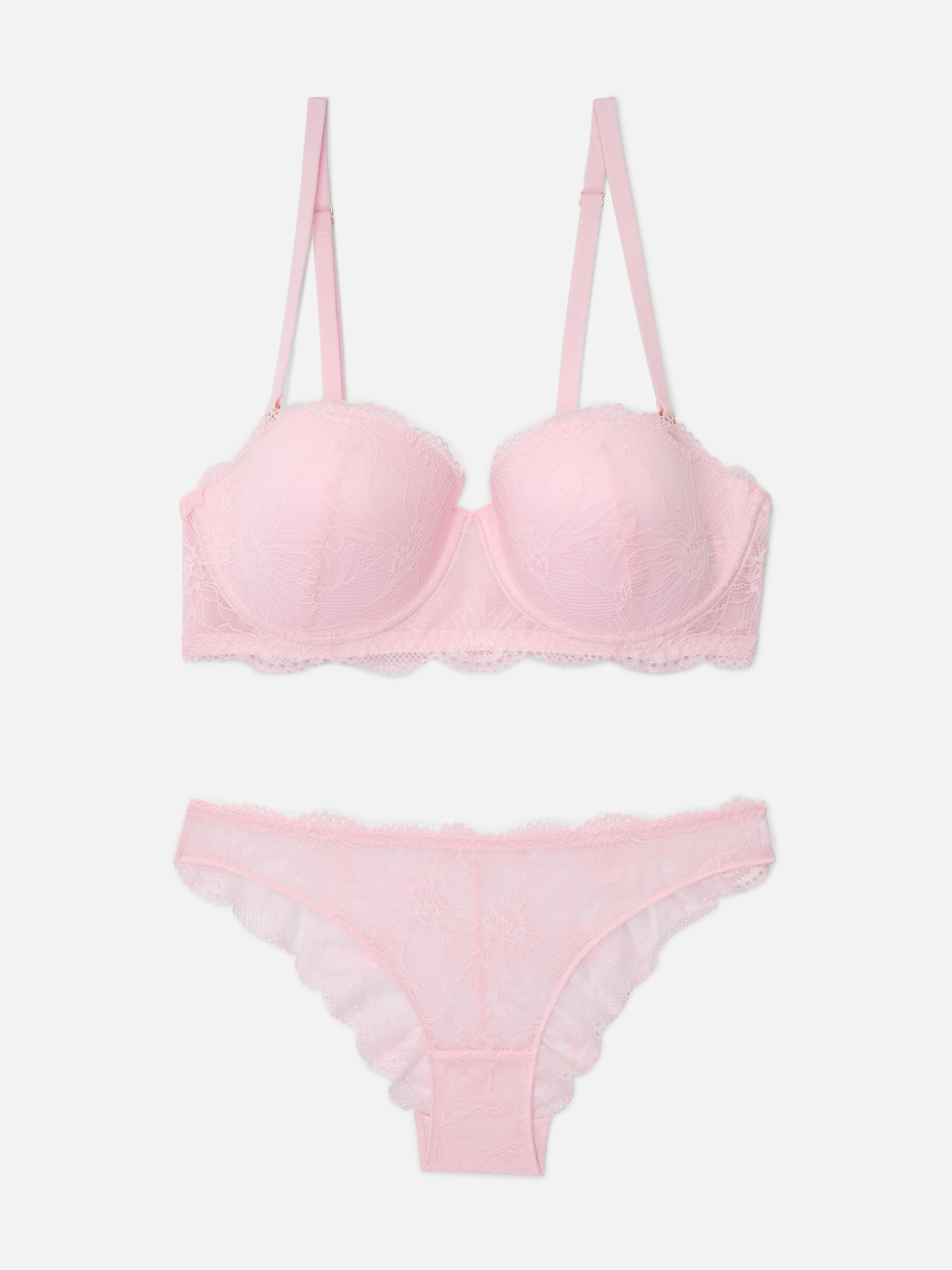 Kanten lingerieset met balconette-beha met vulling