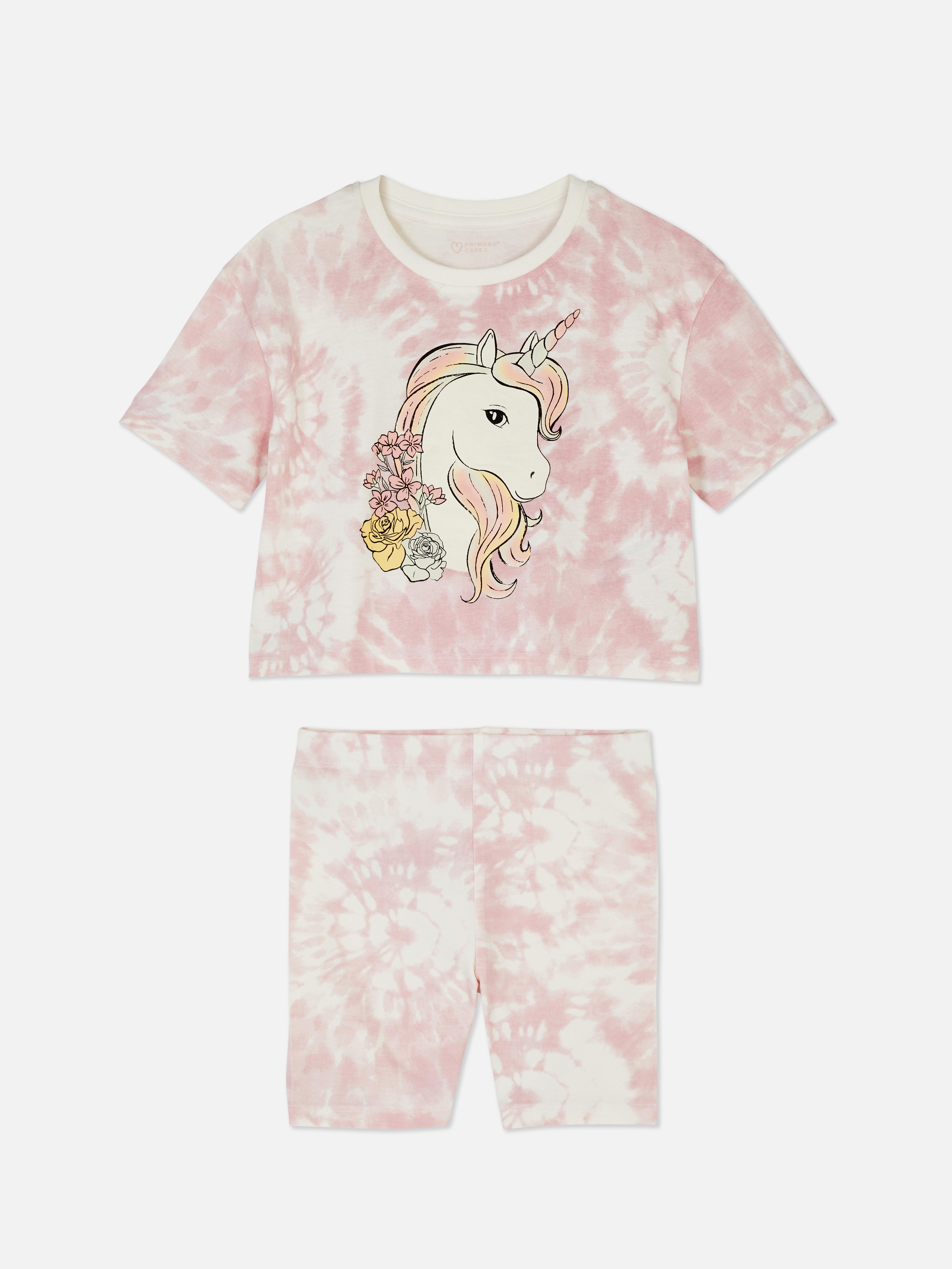 1.5-8yrs | Unicorn Tie-Dye T-Shirt and Shorts Set