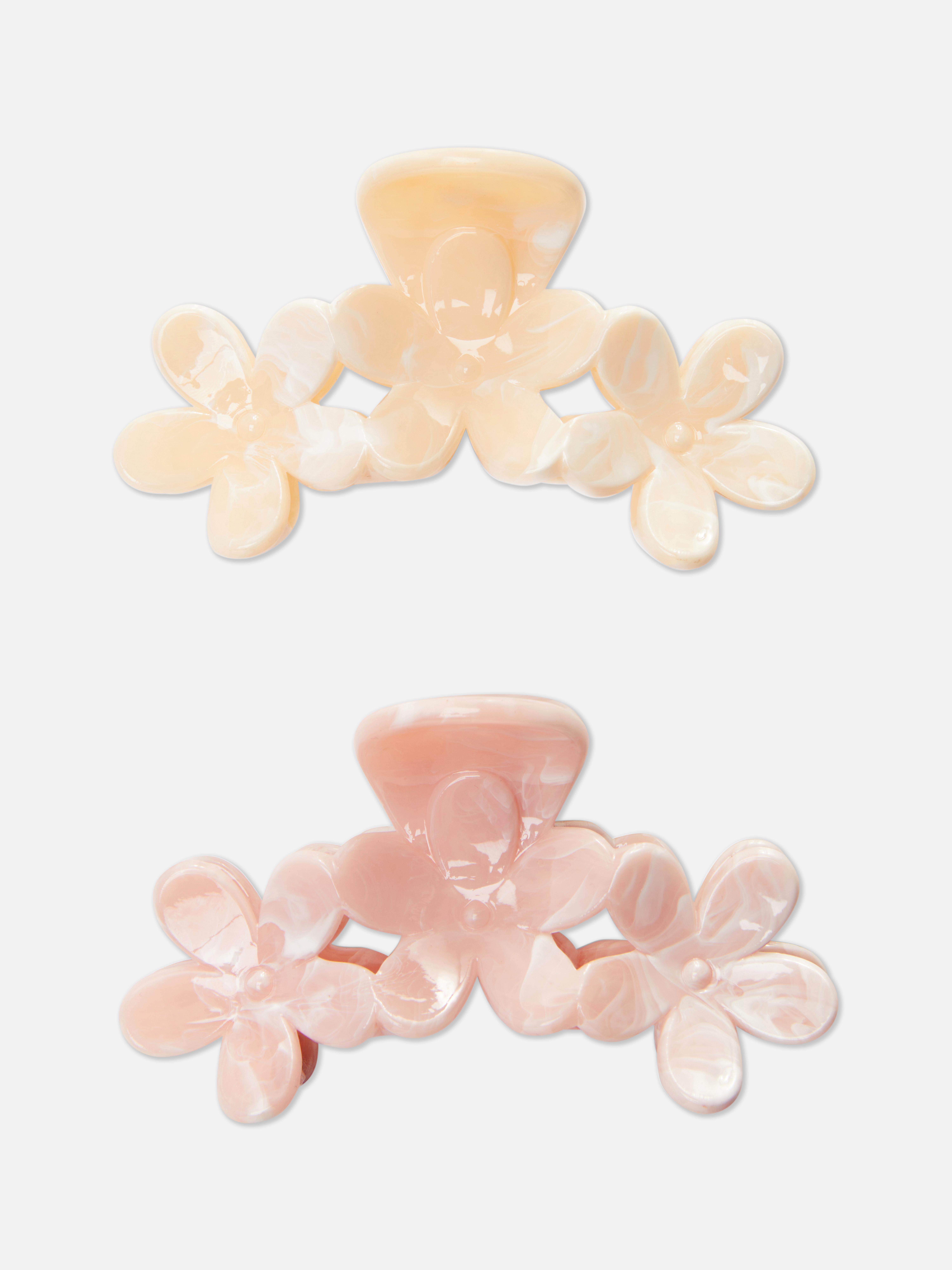 Haarklemmen met bloemen, set van 2