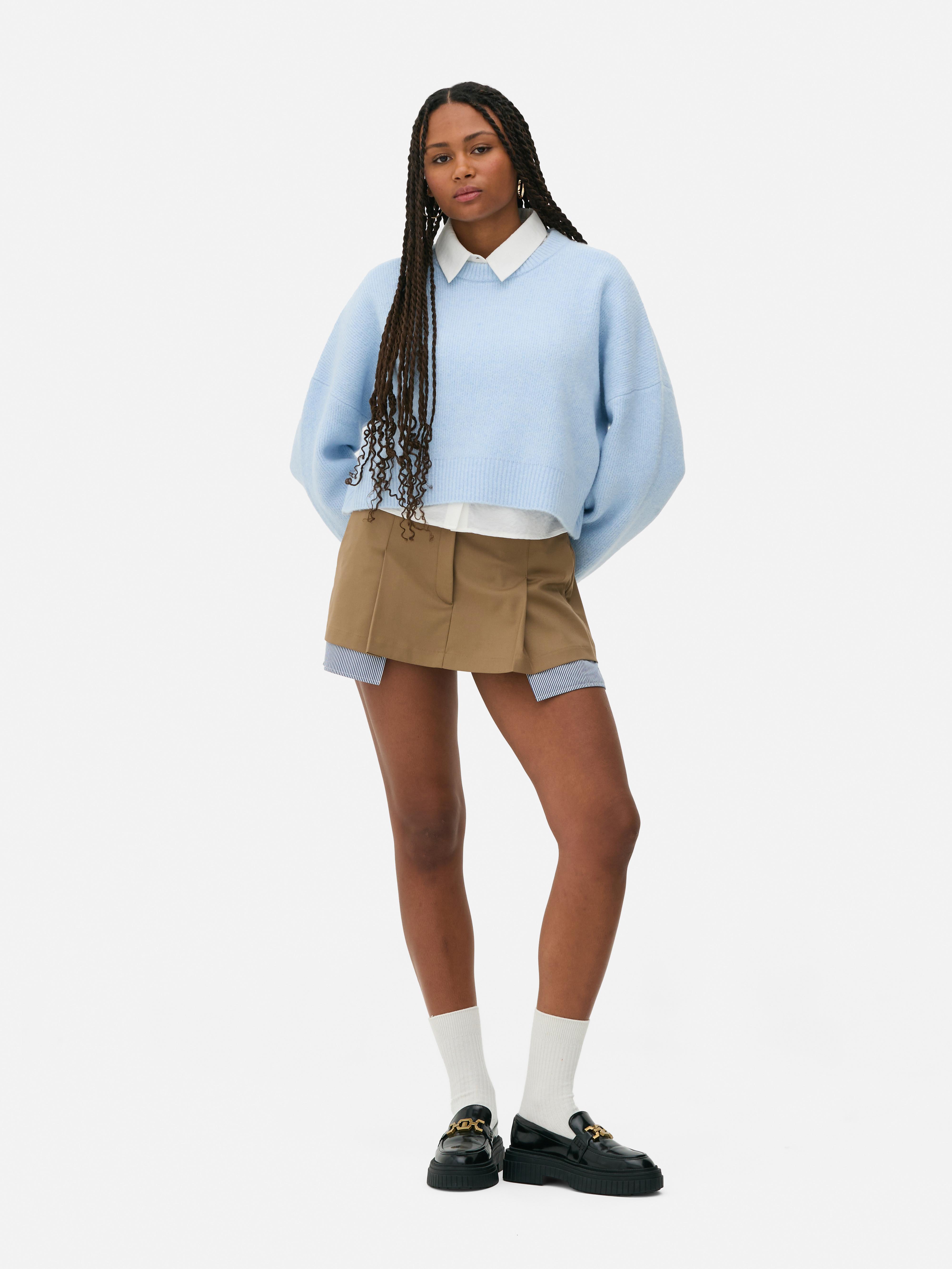 Basic oversized korte trui
