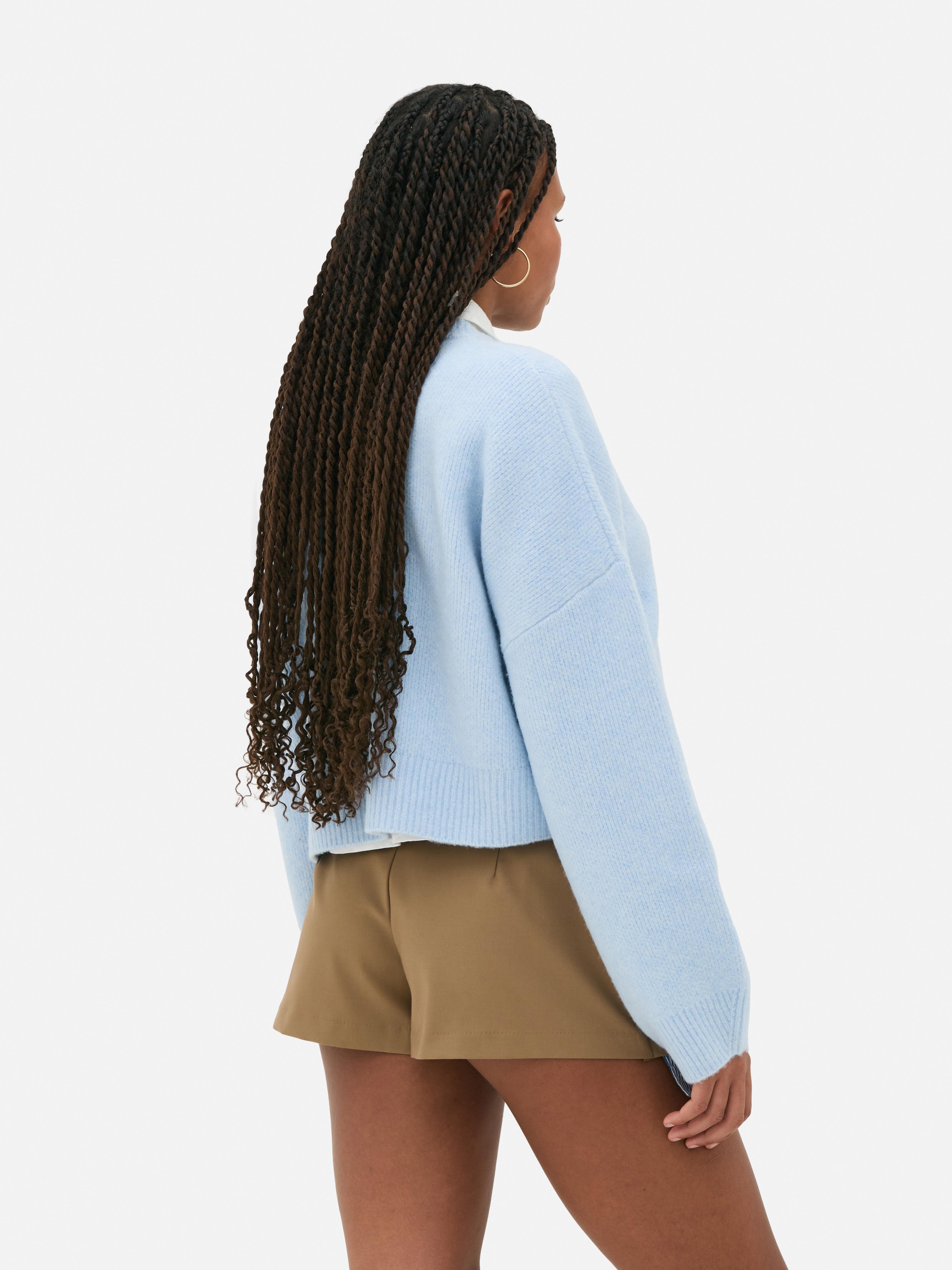 Basic oversized korte trui