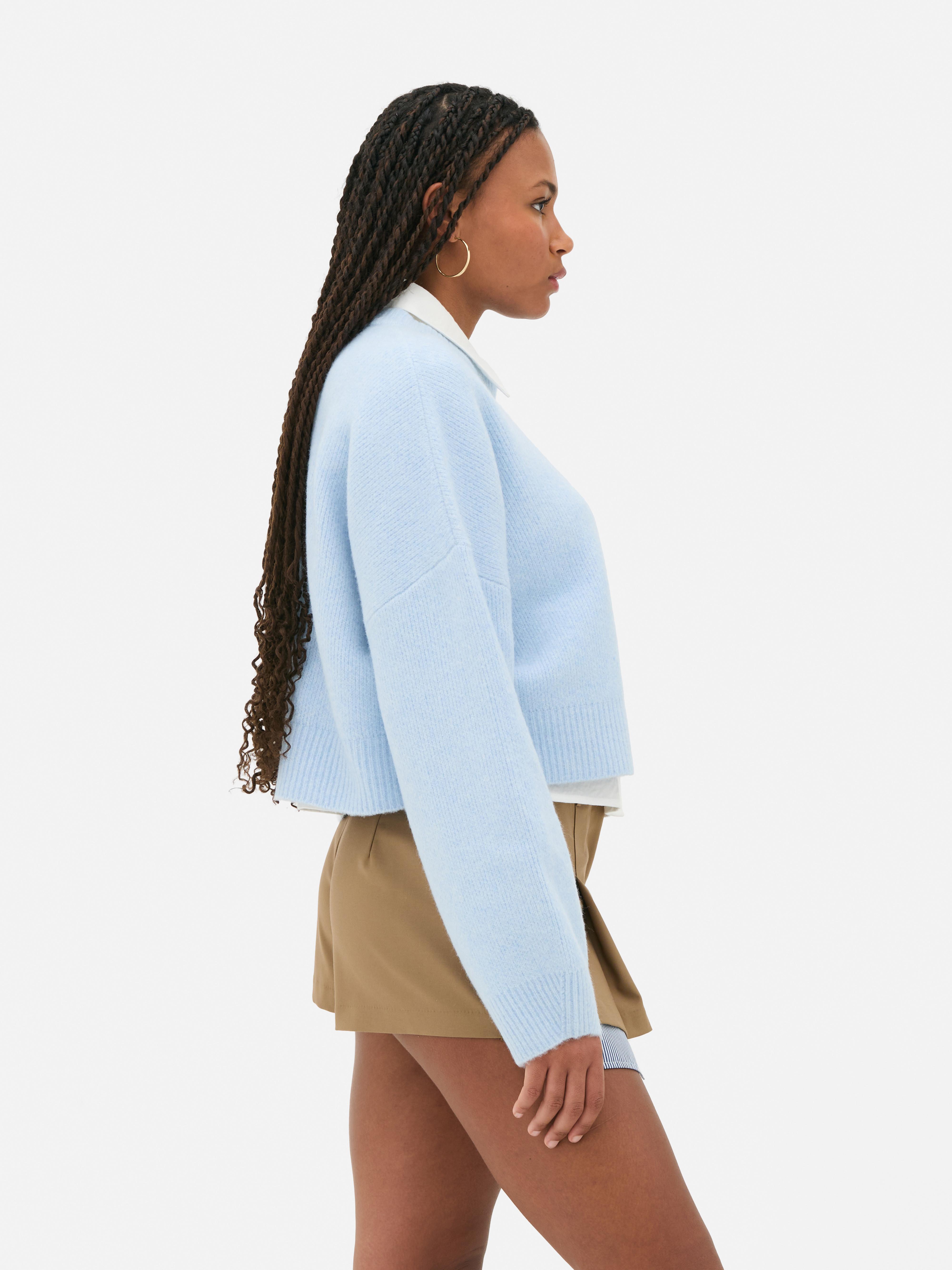 Basic oversized korte trui