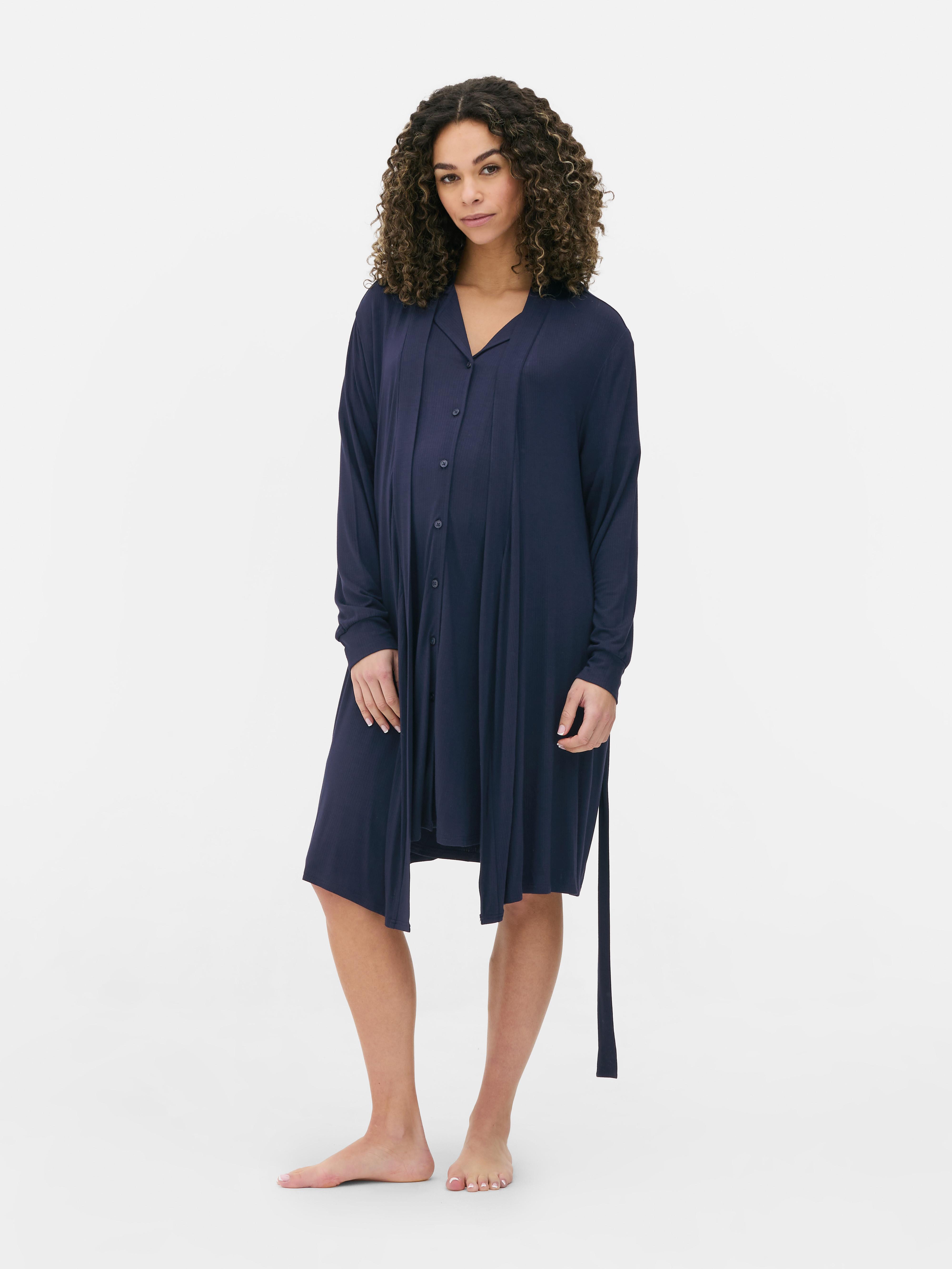 Maternity Ribbed Dressing Gown