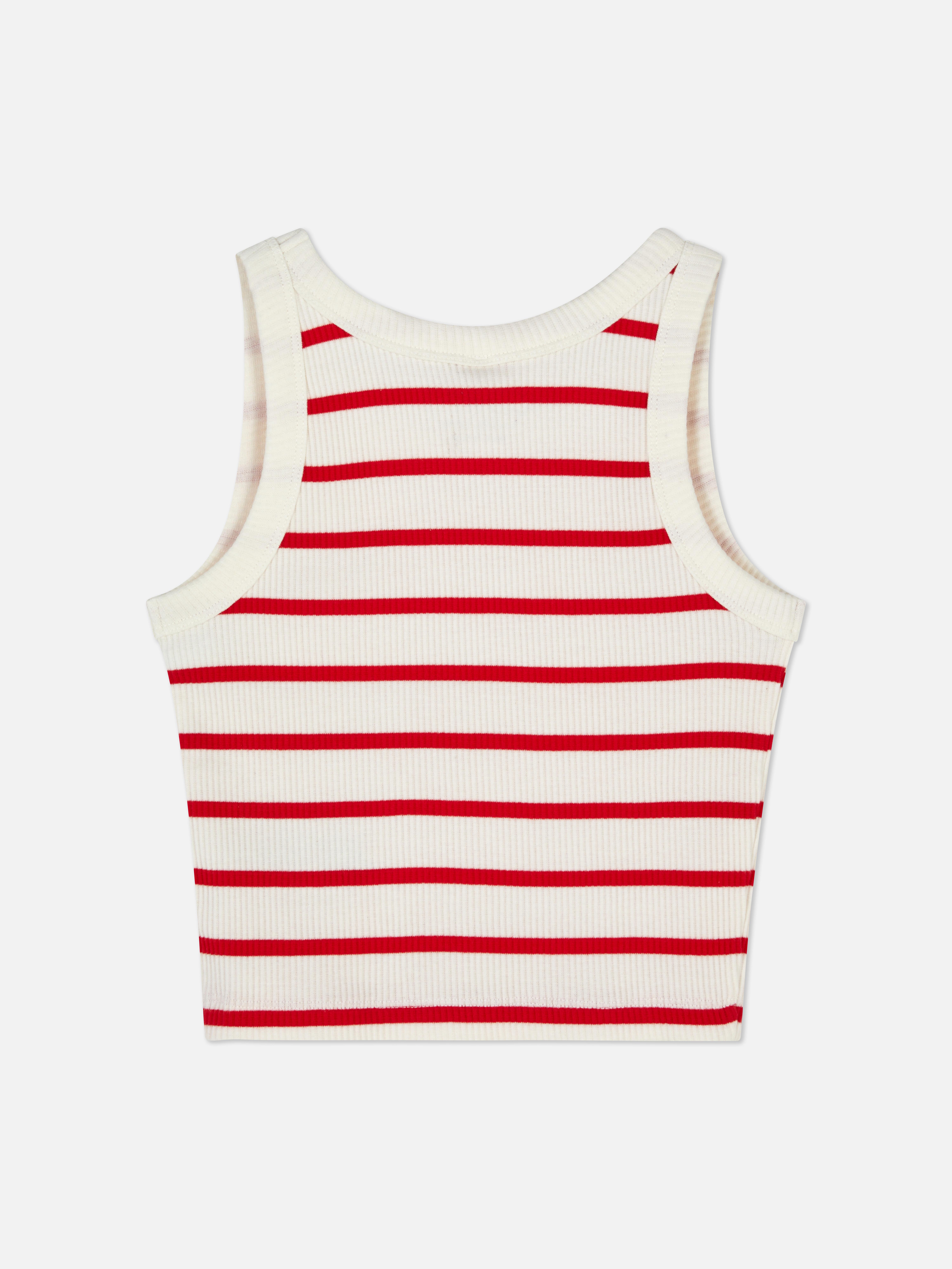 Girls Red Striped Cropped Tank | Primark