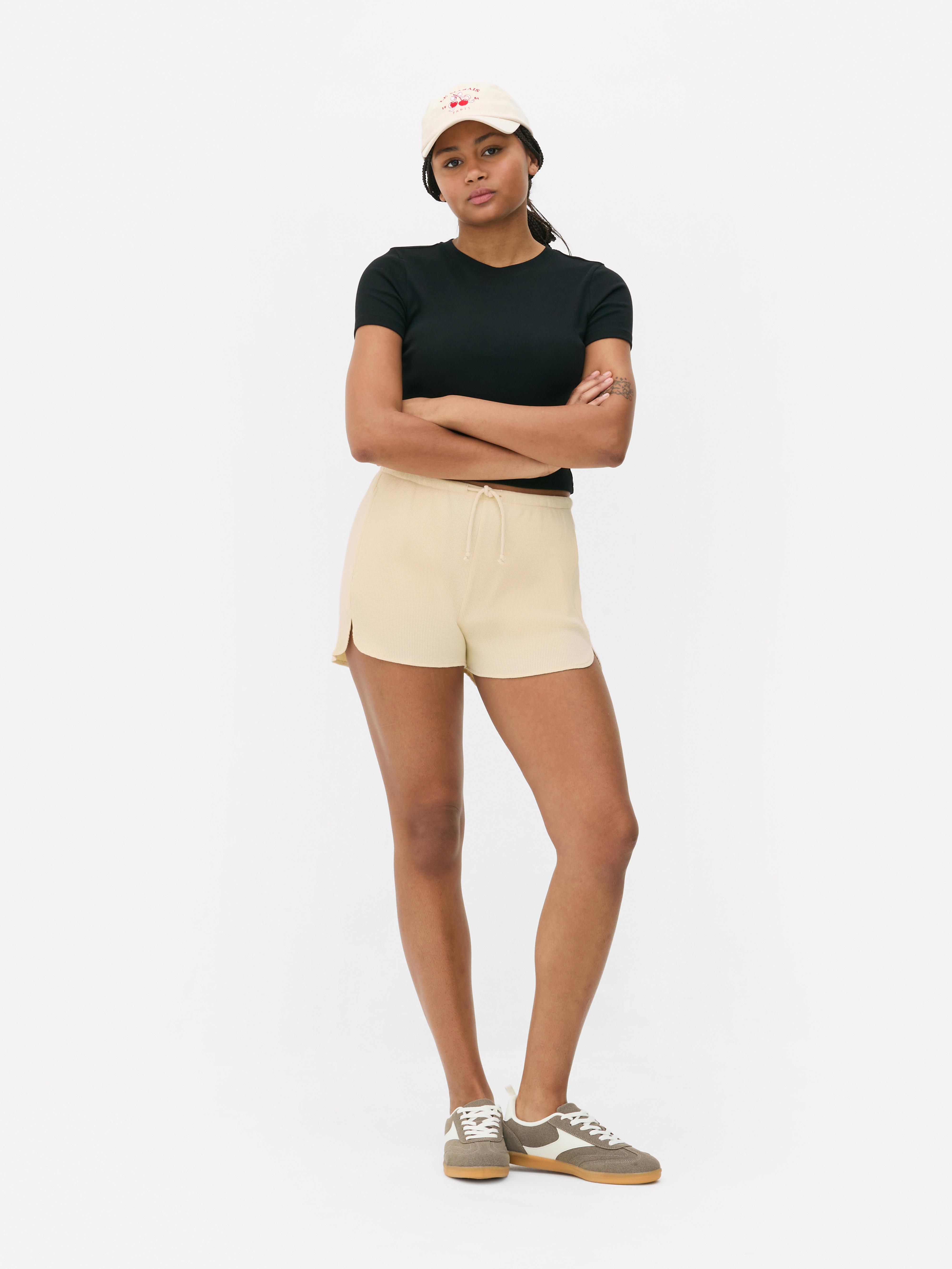 Short à texture gaufrée Jaune citron