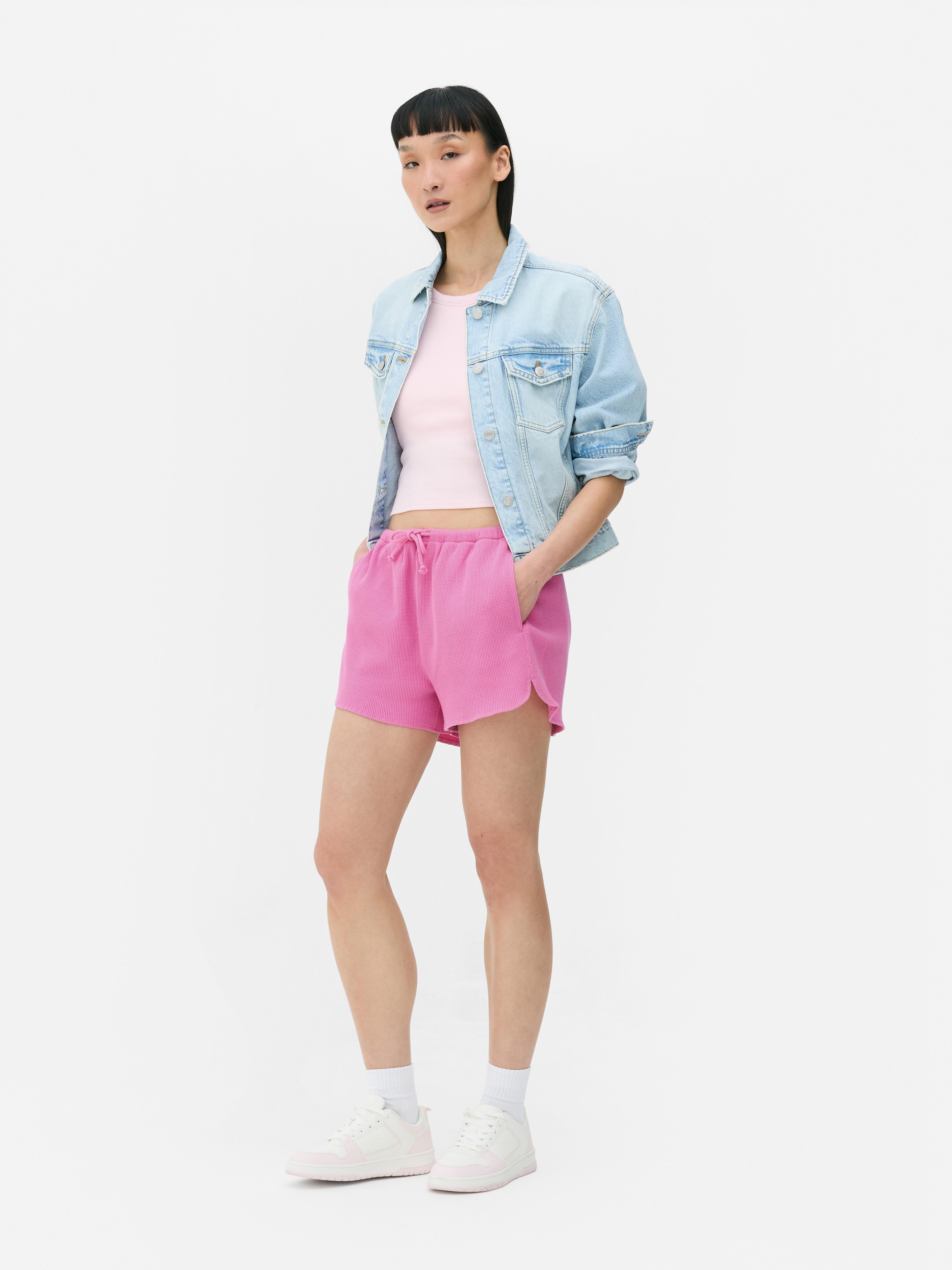 Short à texture gaufrée Rose vif
