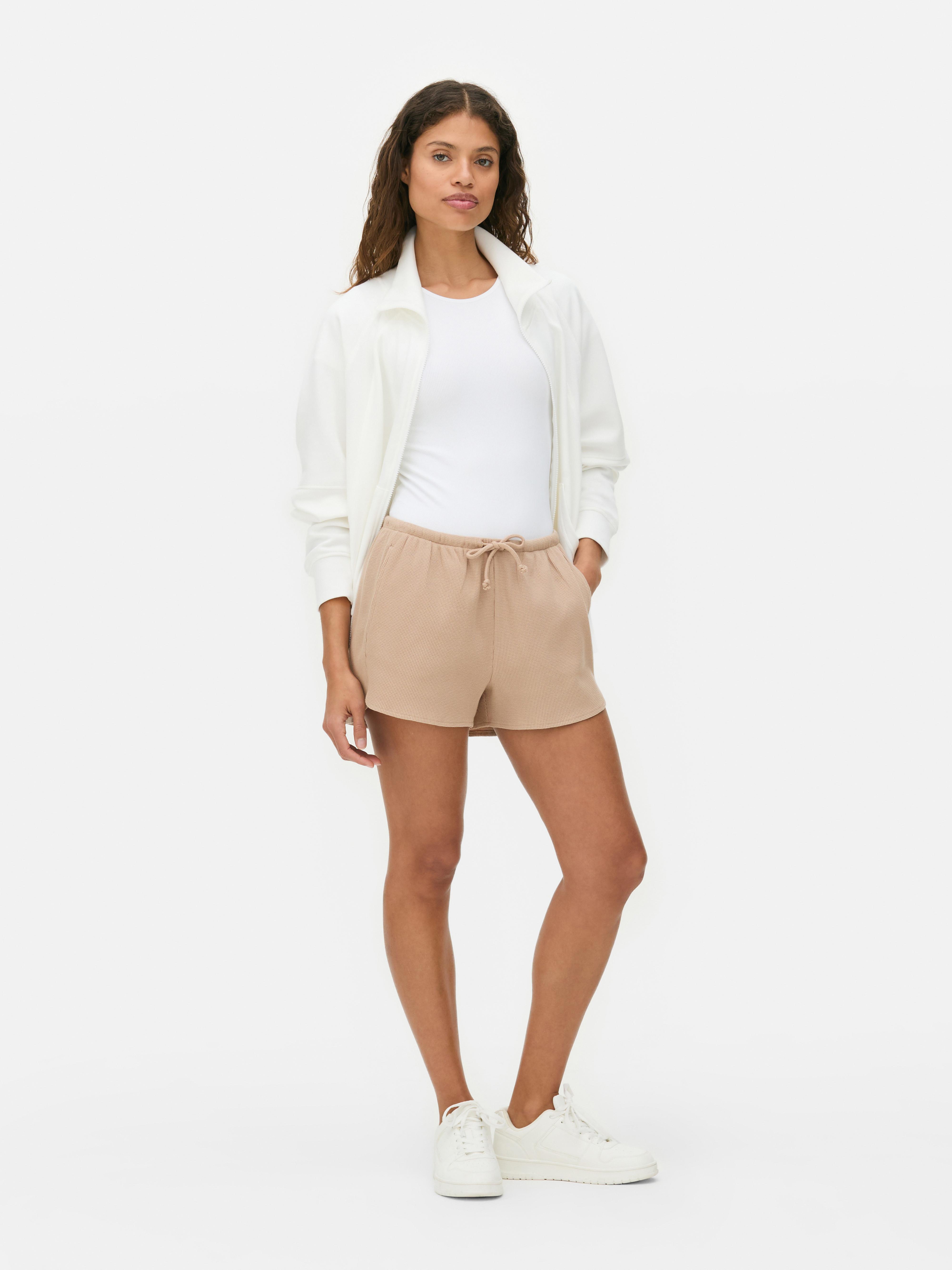 Waffle Texture Shorts Taupe