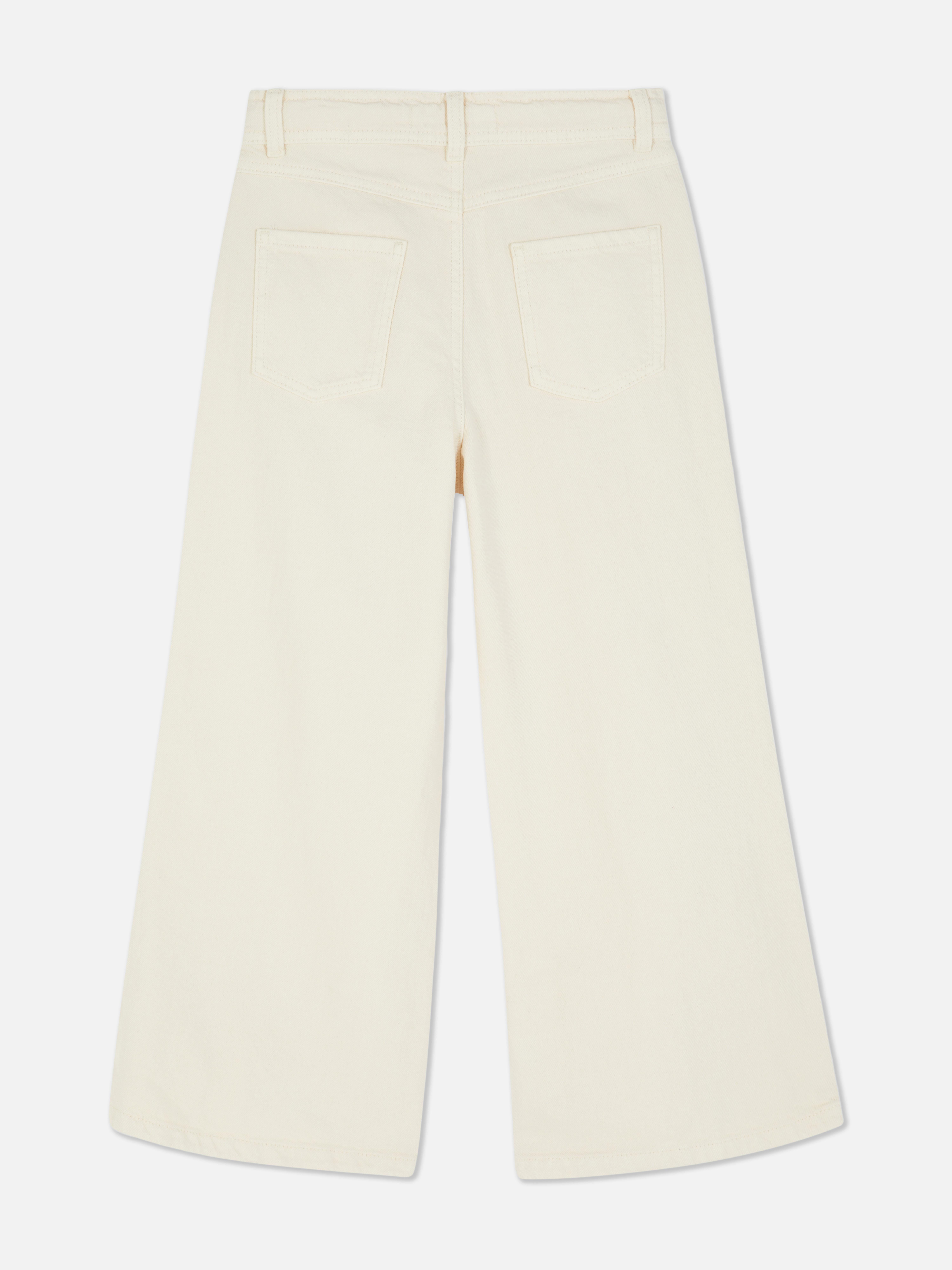 Floral Embroidered Wide Leg Jeans