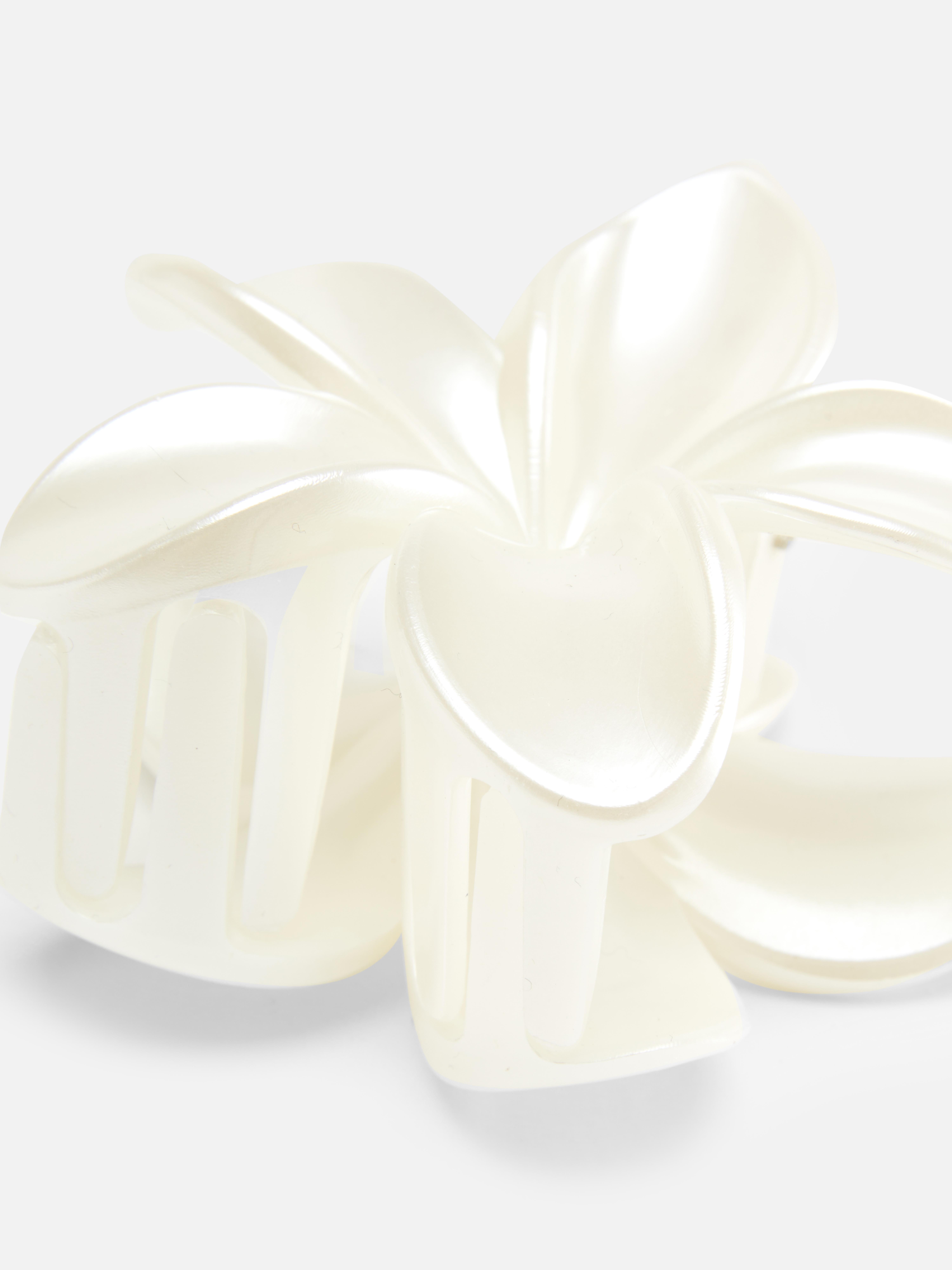 1pk Metallic Flower Hair Claw