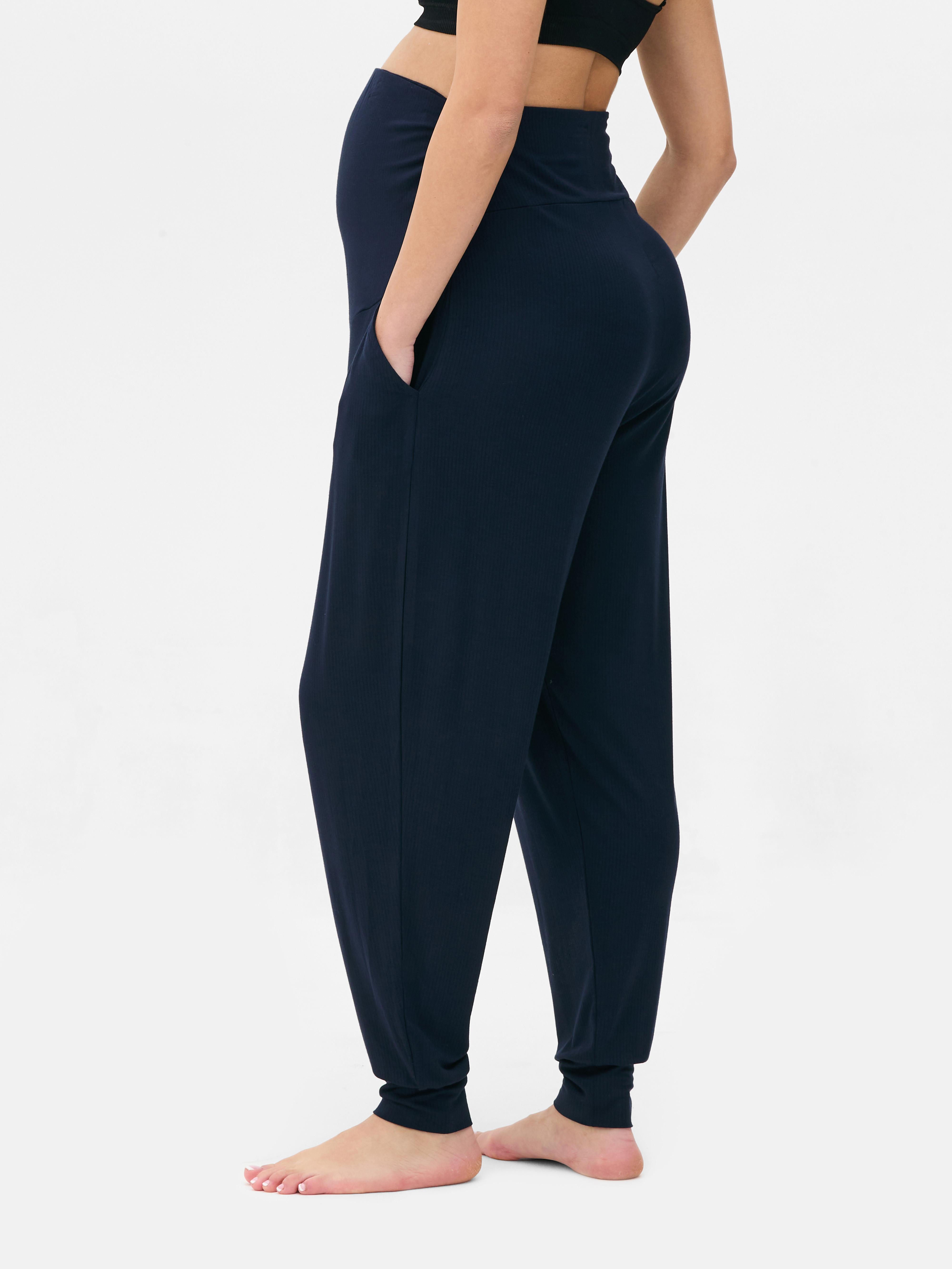 Calças pijama caneladas maternidade