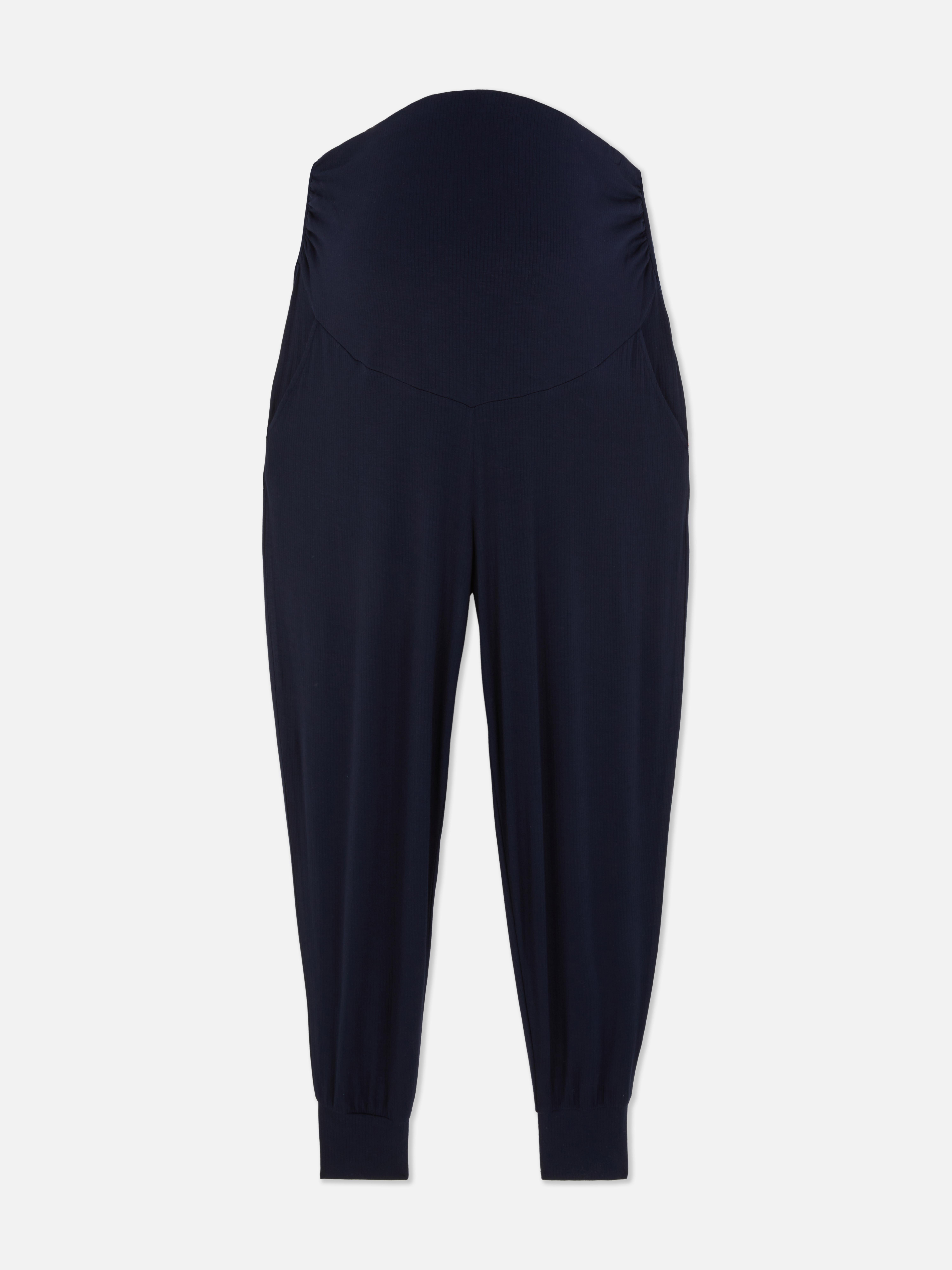 Calças pijama caneladas maternidade