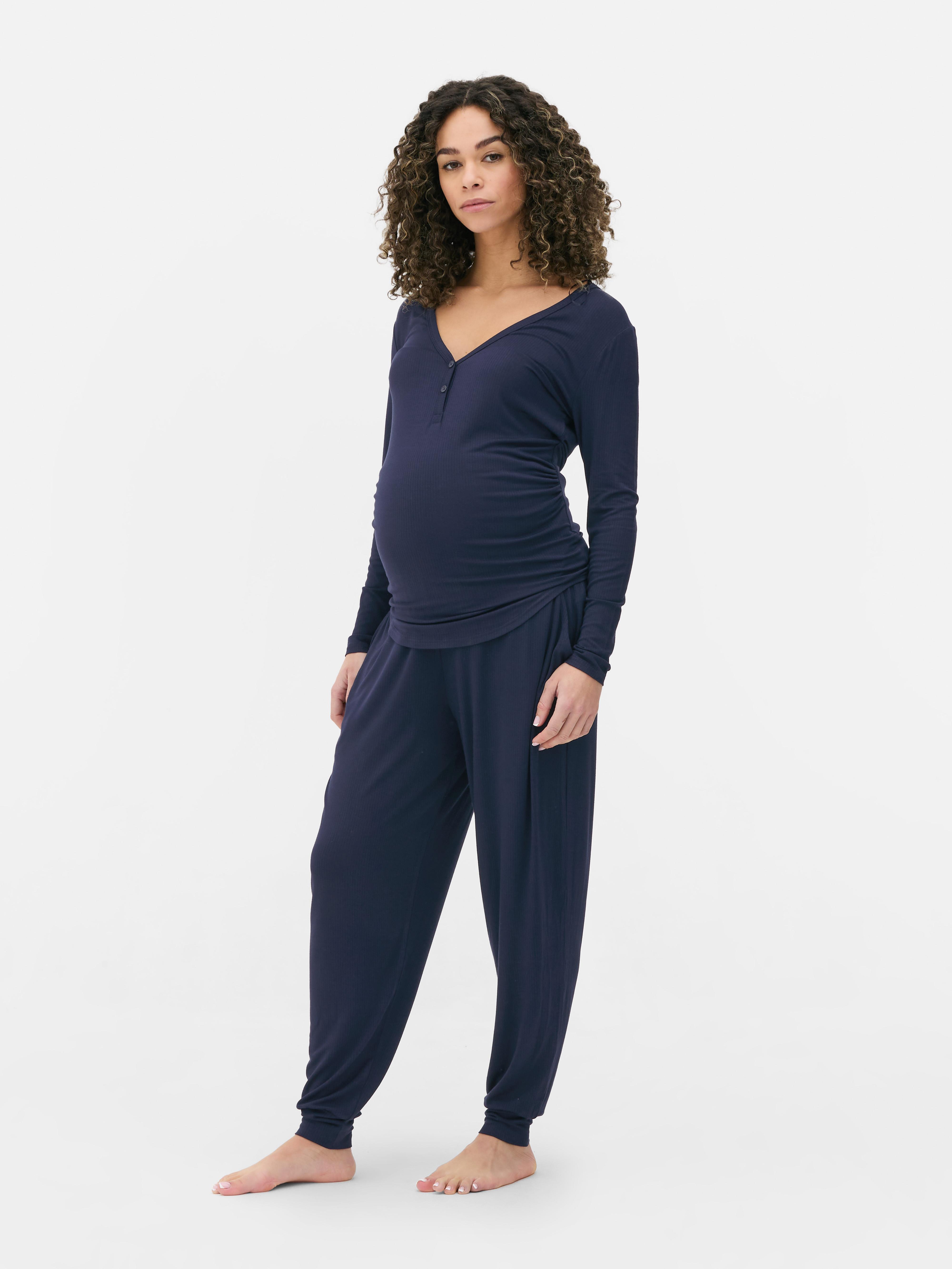 Camiseta de pijama acanalada de premamá