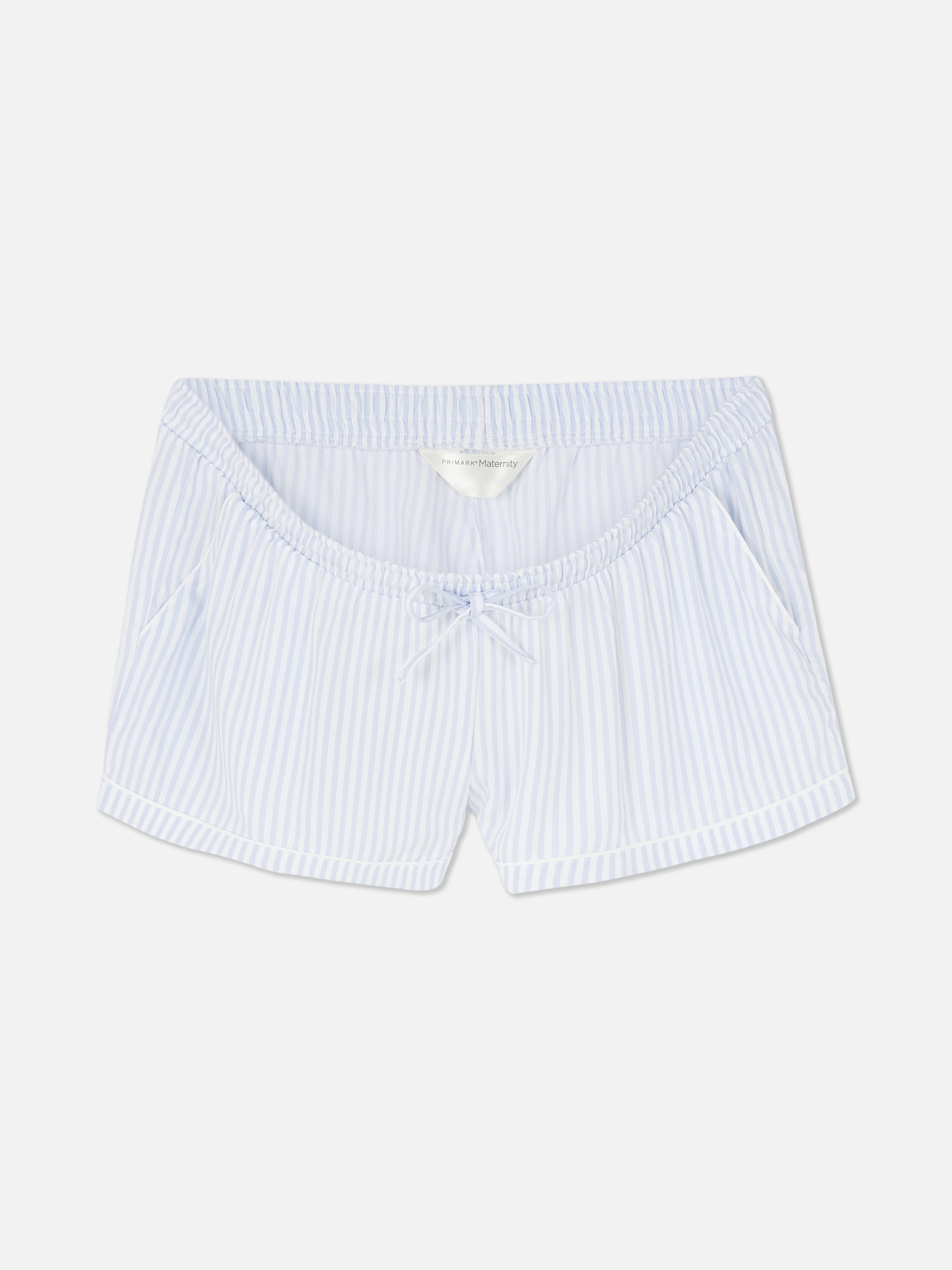 Pantalones cortos de pijama premamá a rayas