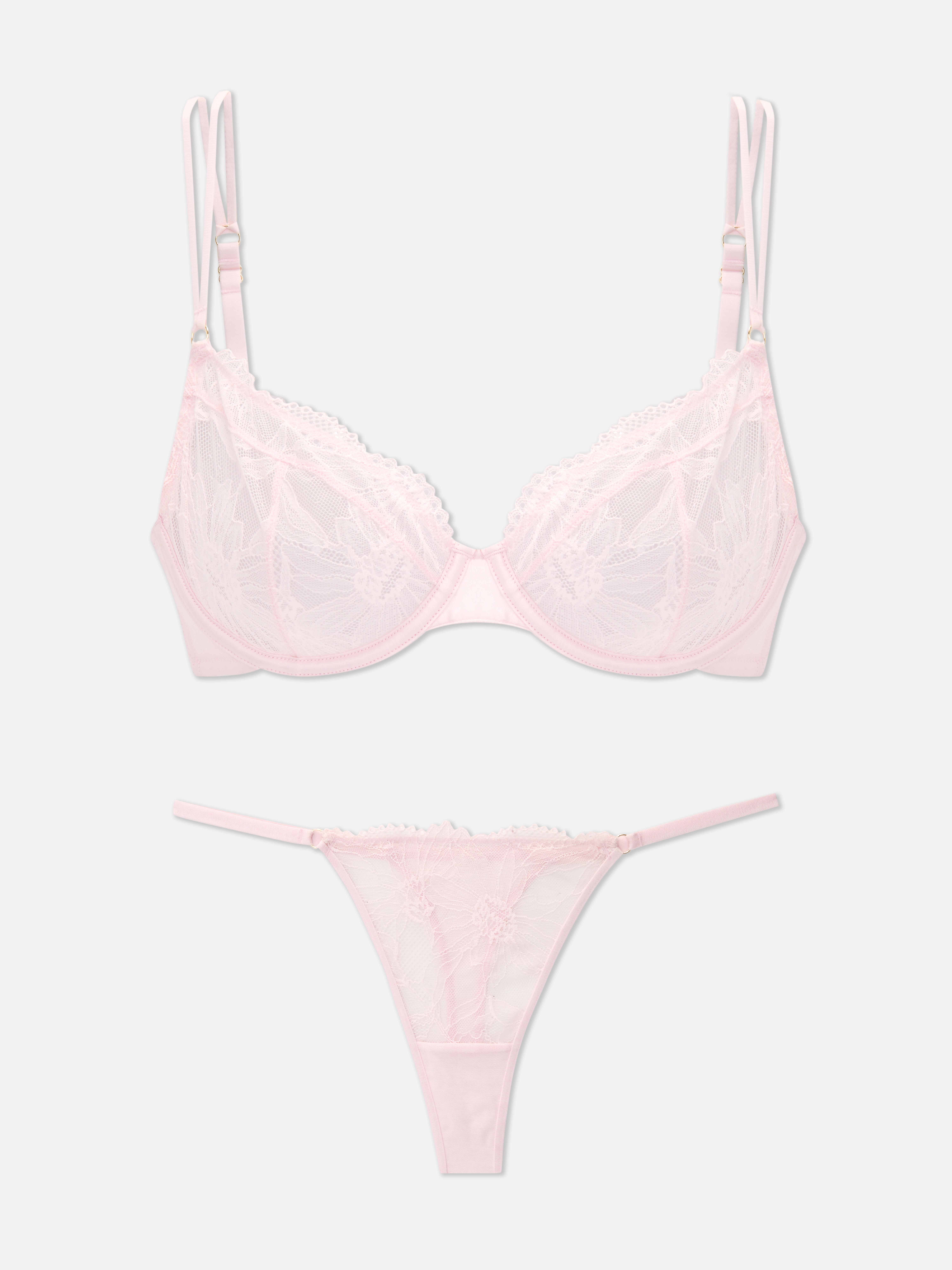 Unpadded Lace Bra Set