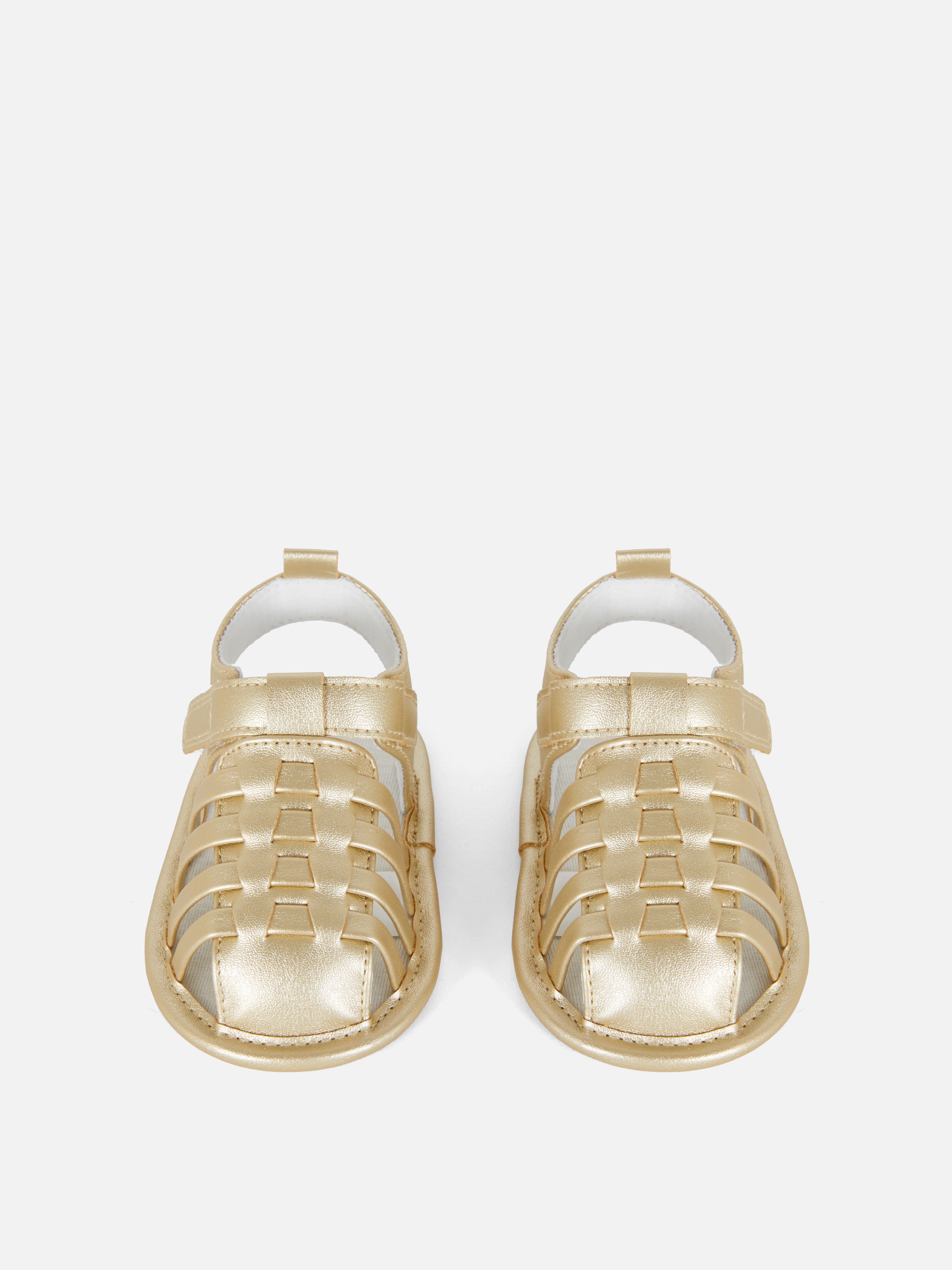 Fischersandalen in Metallic-Optik