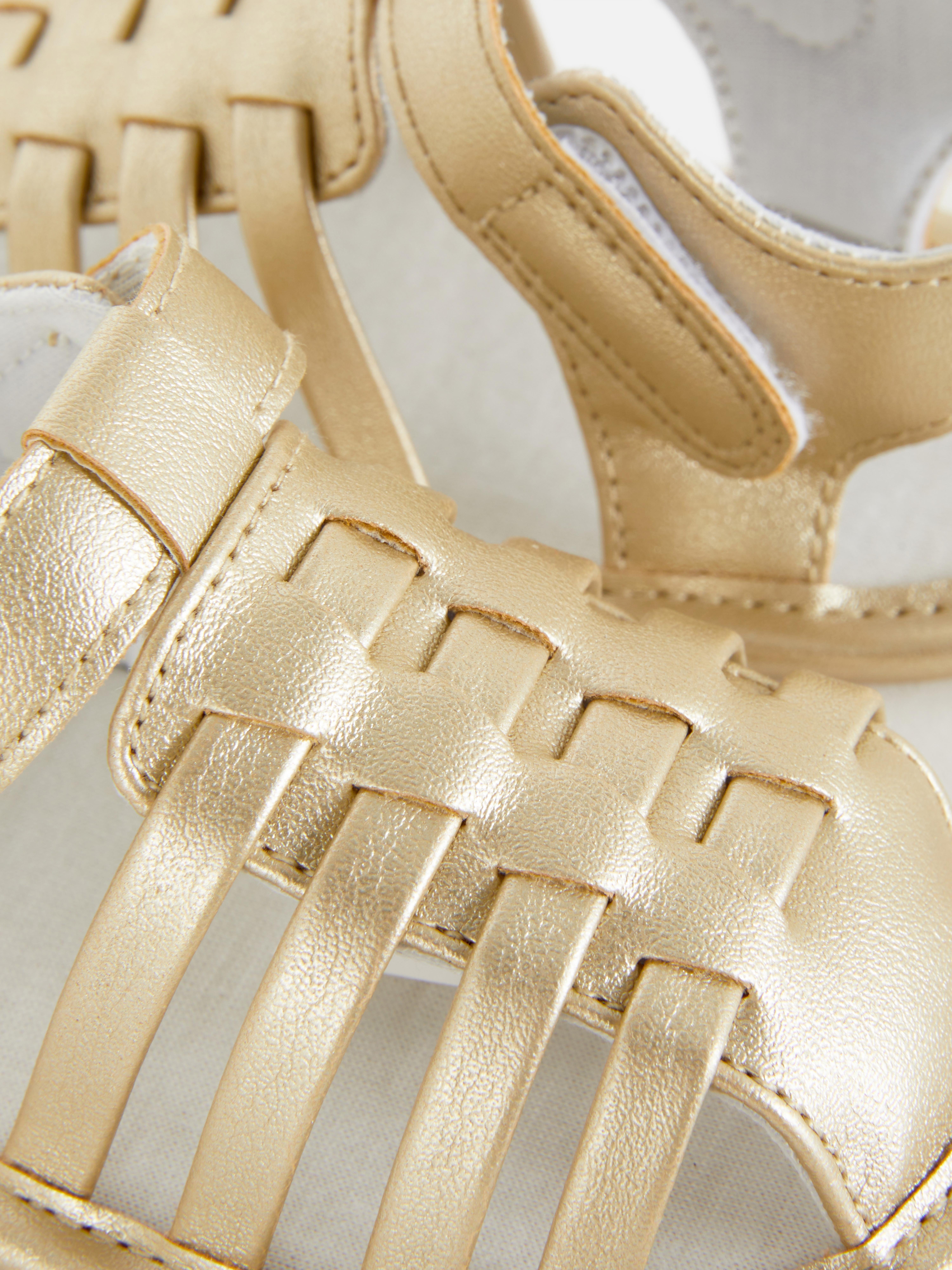 Fischersandalen in Metallic-Optik