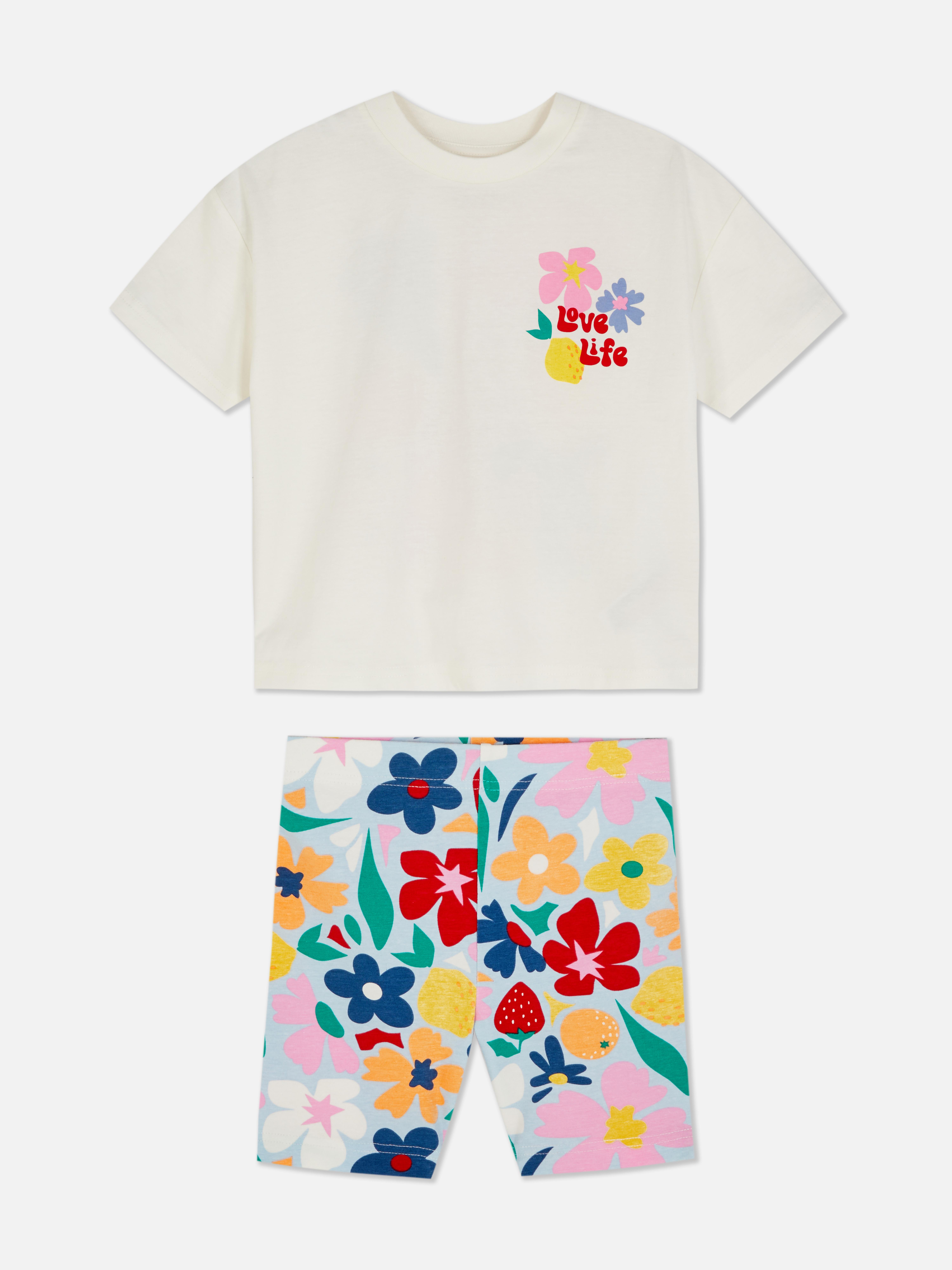 Conjunto de camiseta y pantalón corto «Love Life»