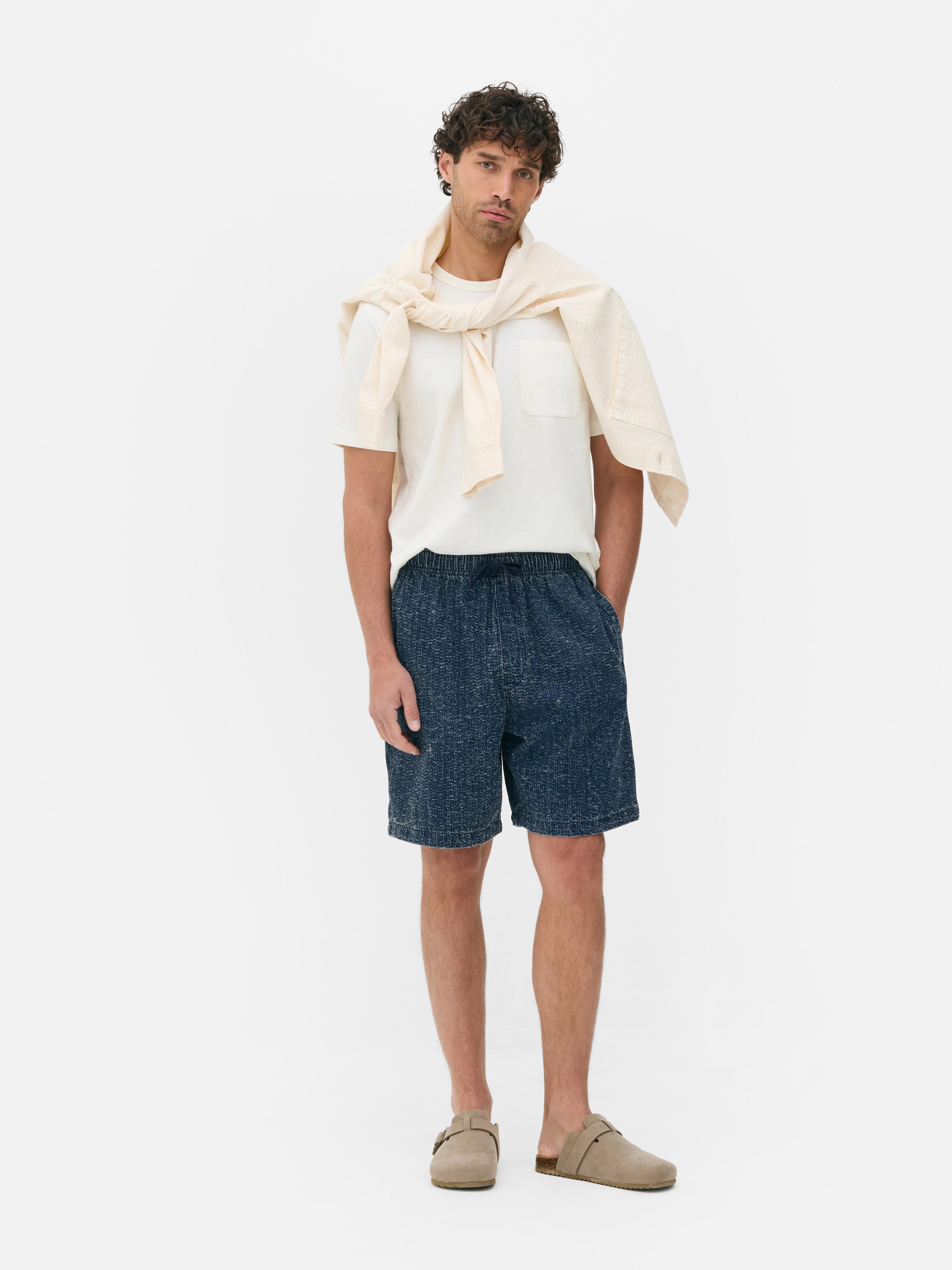 Strukturierte Jeansshorts