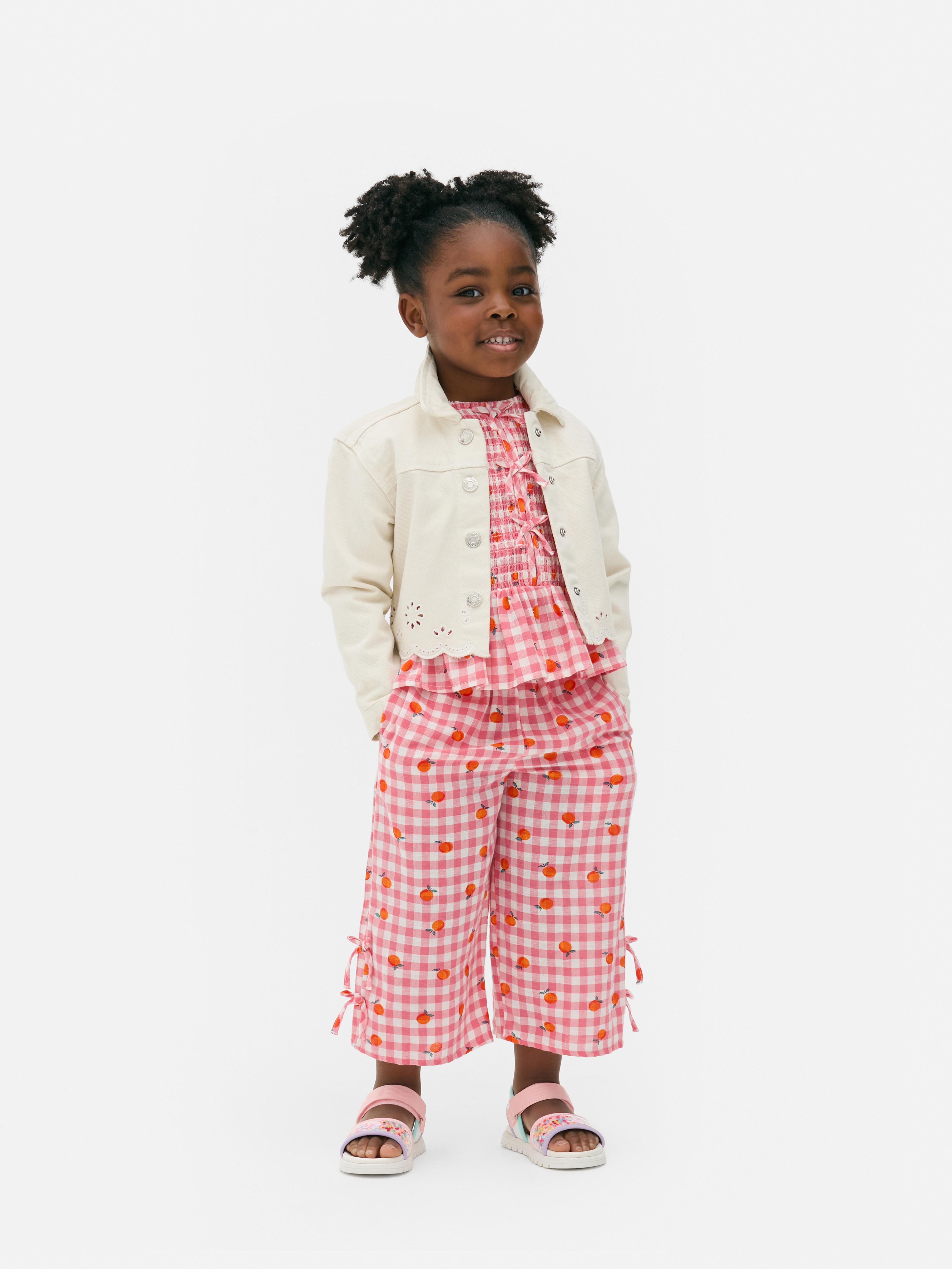 Girls Pink Peach Gingham Check Pants | Primark Girls Pink Peach Gingham Check Pants | Primark