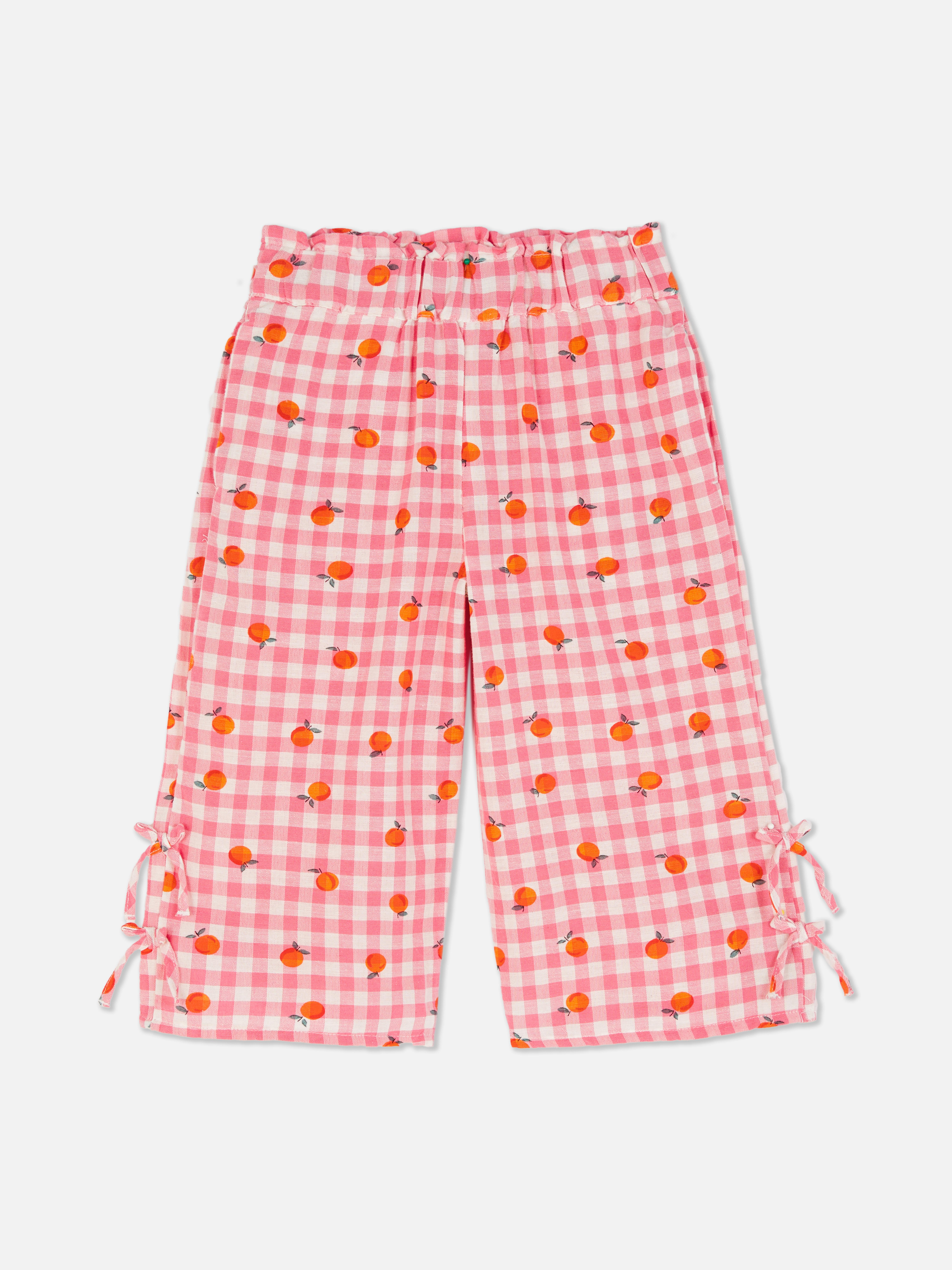 Girls Pink Peach Gingham Check Pants | Primark Girls Pink Peach Gingham Check Pants | Primark