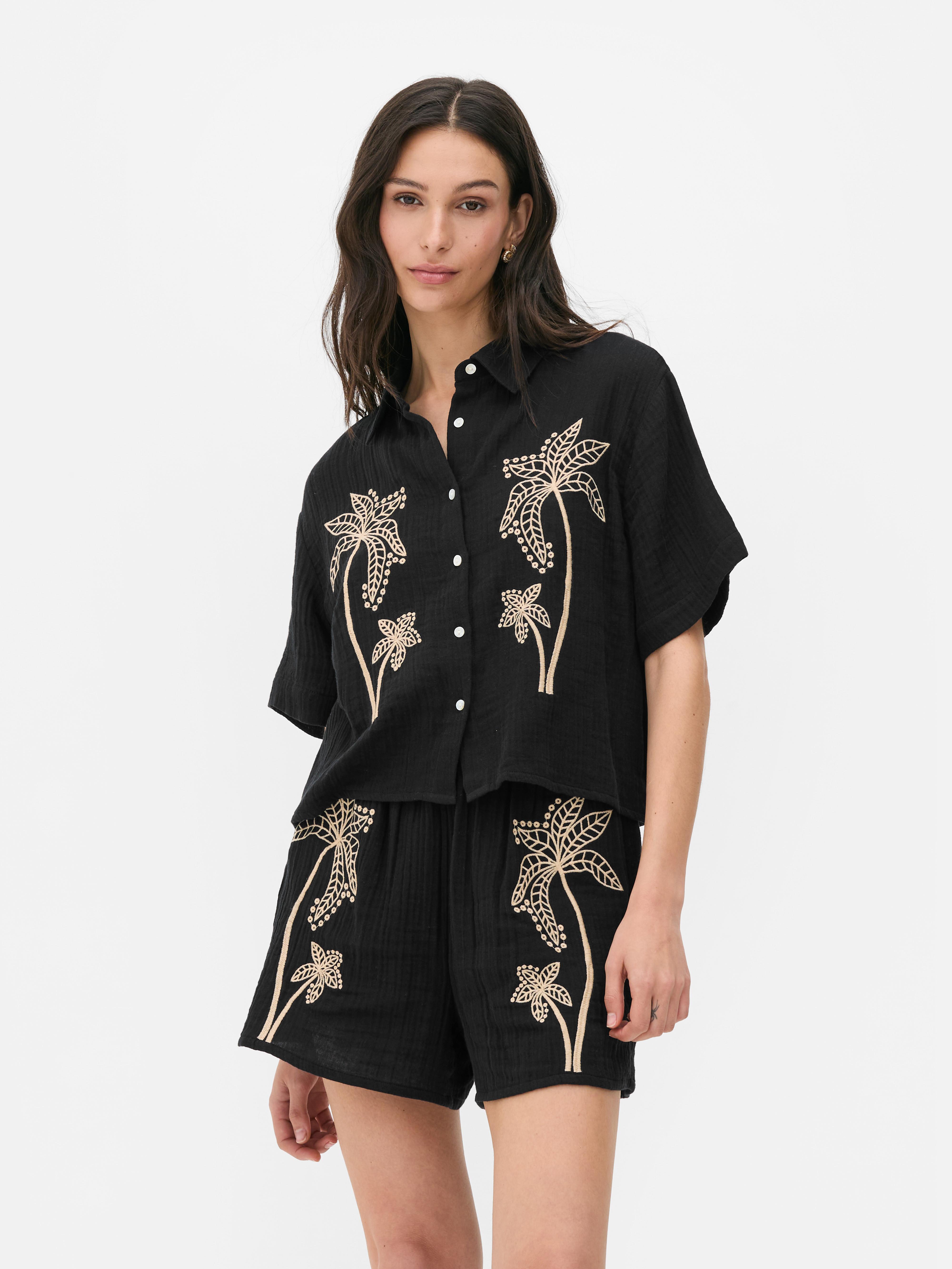 Camicia copricostume con palme Paula Echevarría