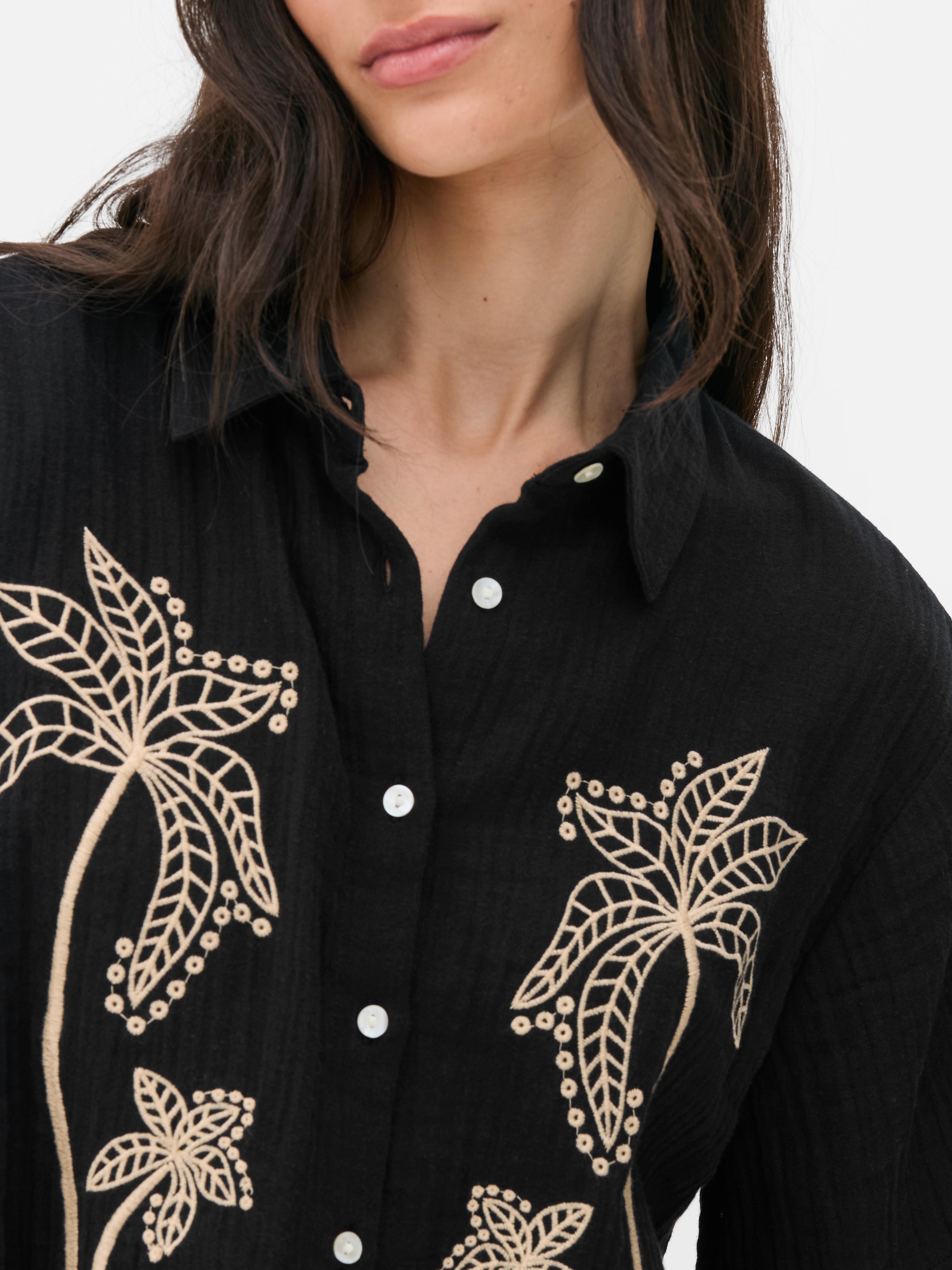 Camicia copricostume con palme Paula Echevarría