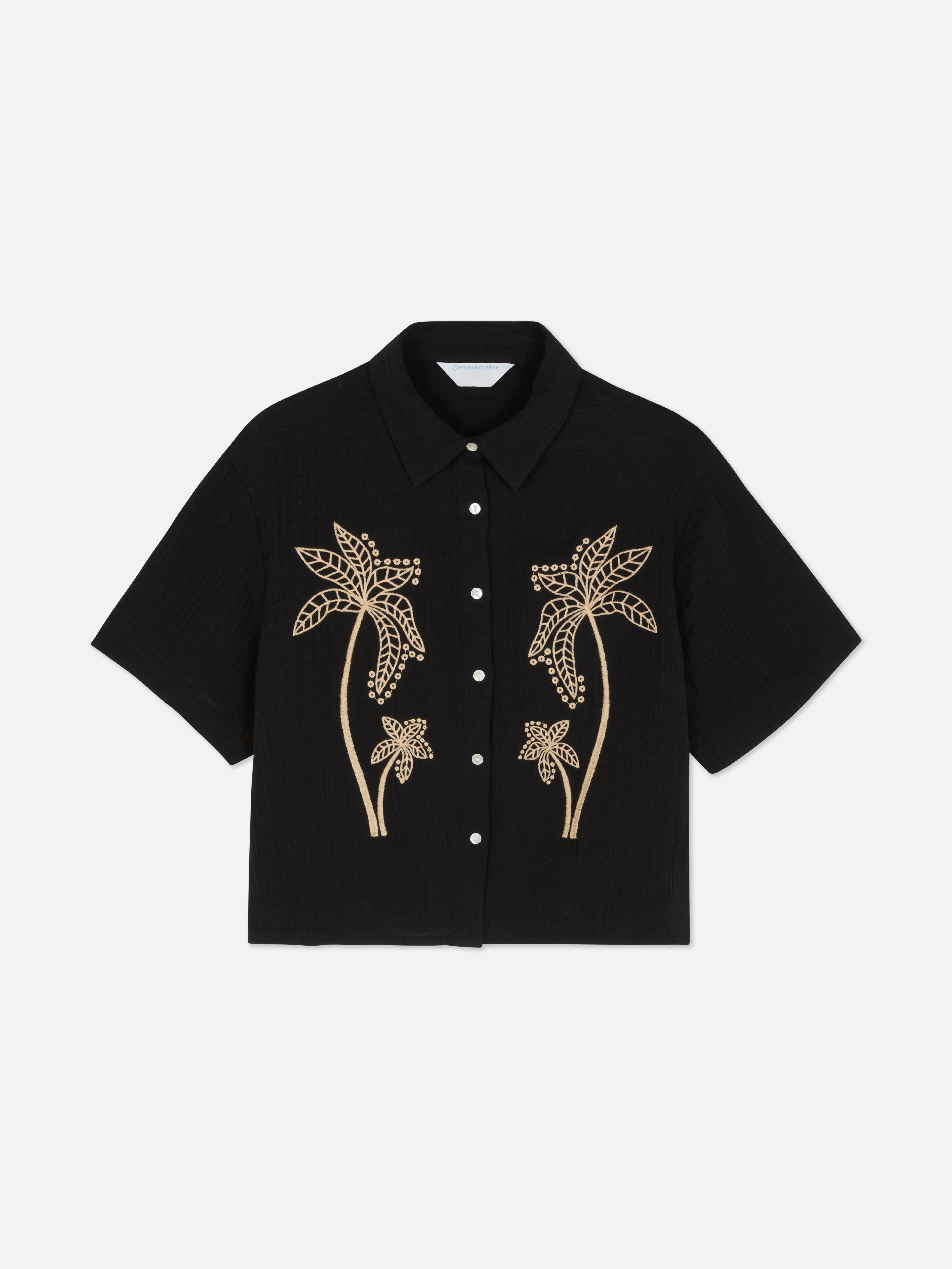 Camicia copricostume con palme Paula Echevarría