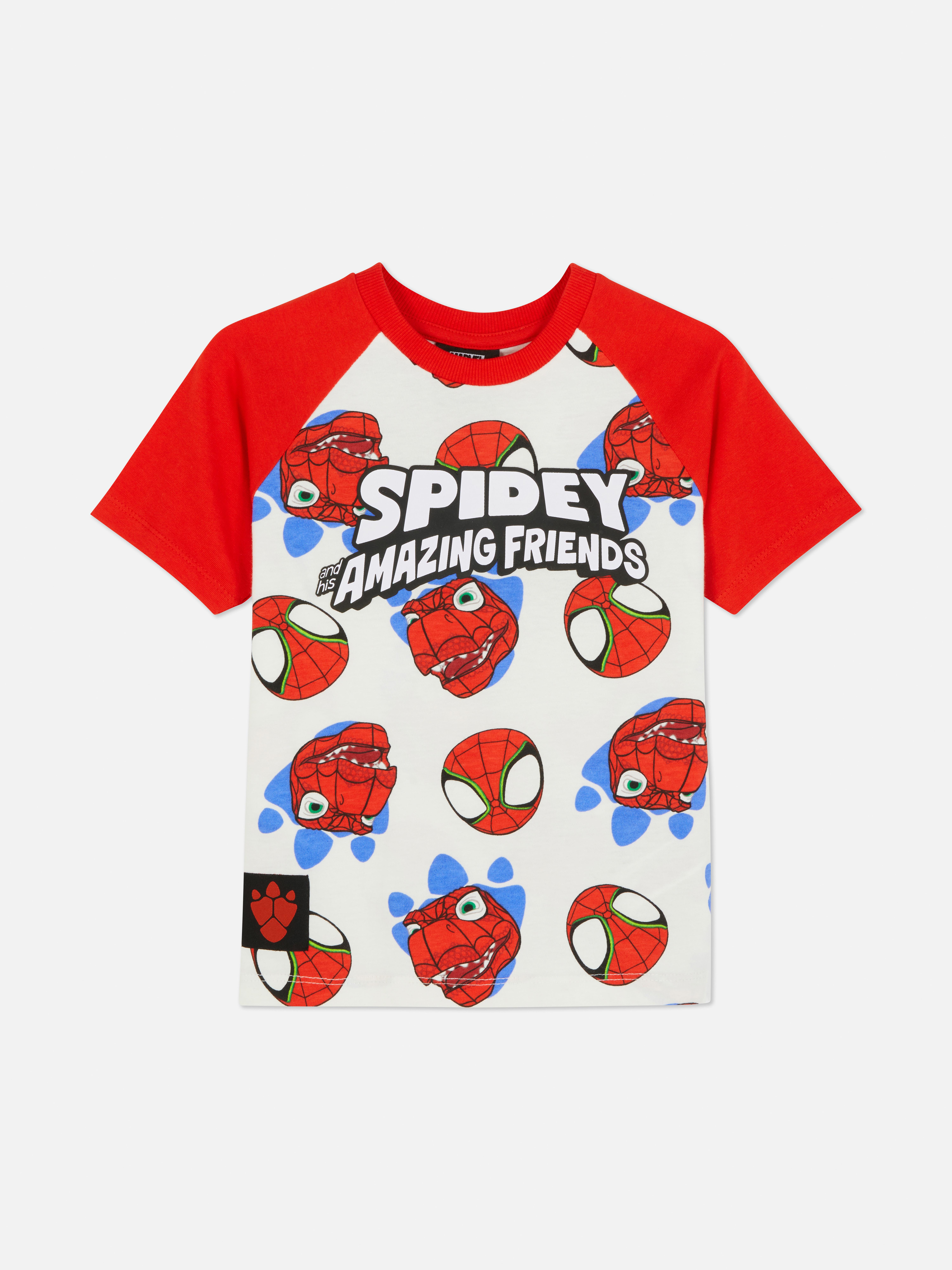 T-shirt manga raglã dinossauro MARVEL Homem-Aranha