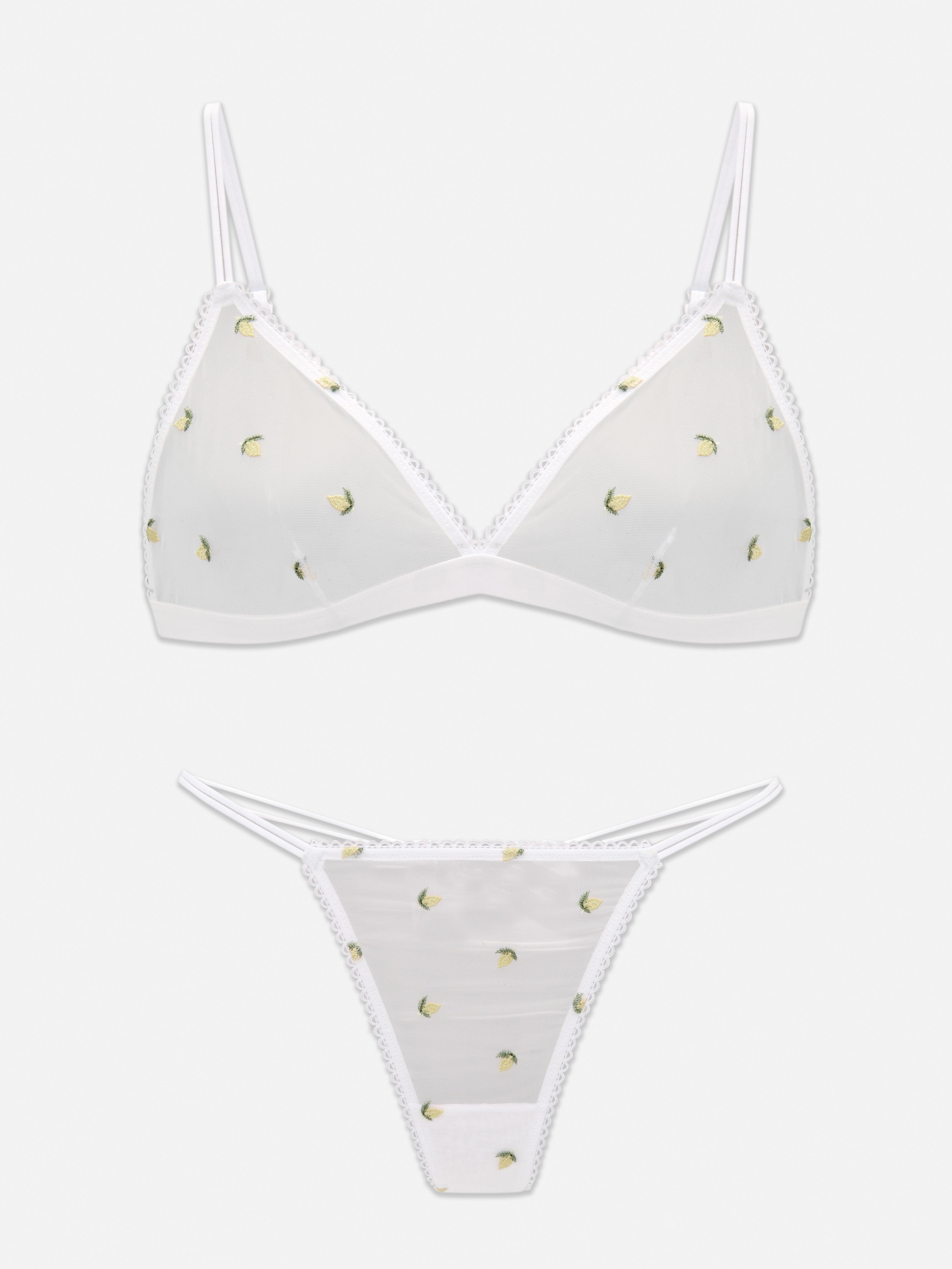 Embroidered Mesh Triangle Set