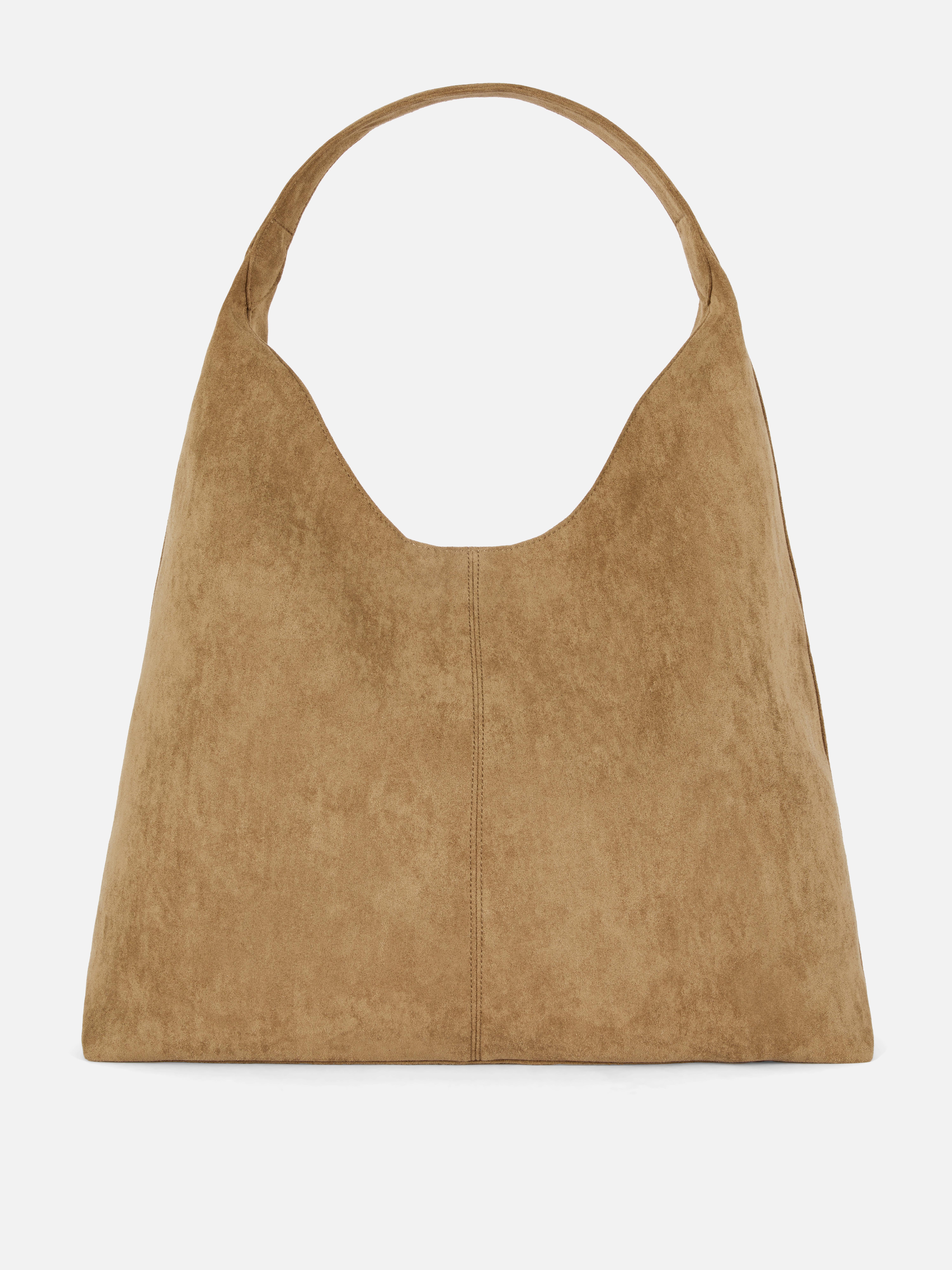 Cabas à haut arrondi en simili cuir Fauve