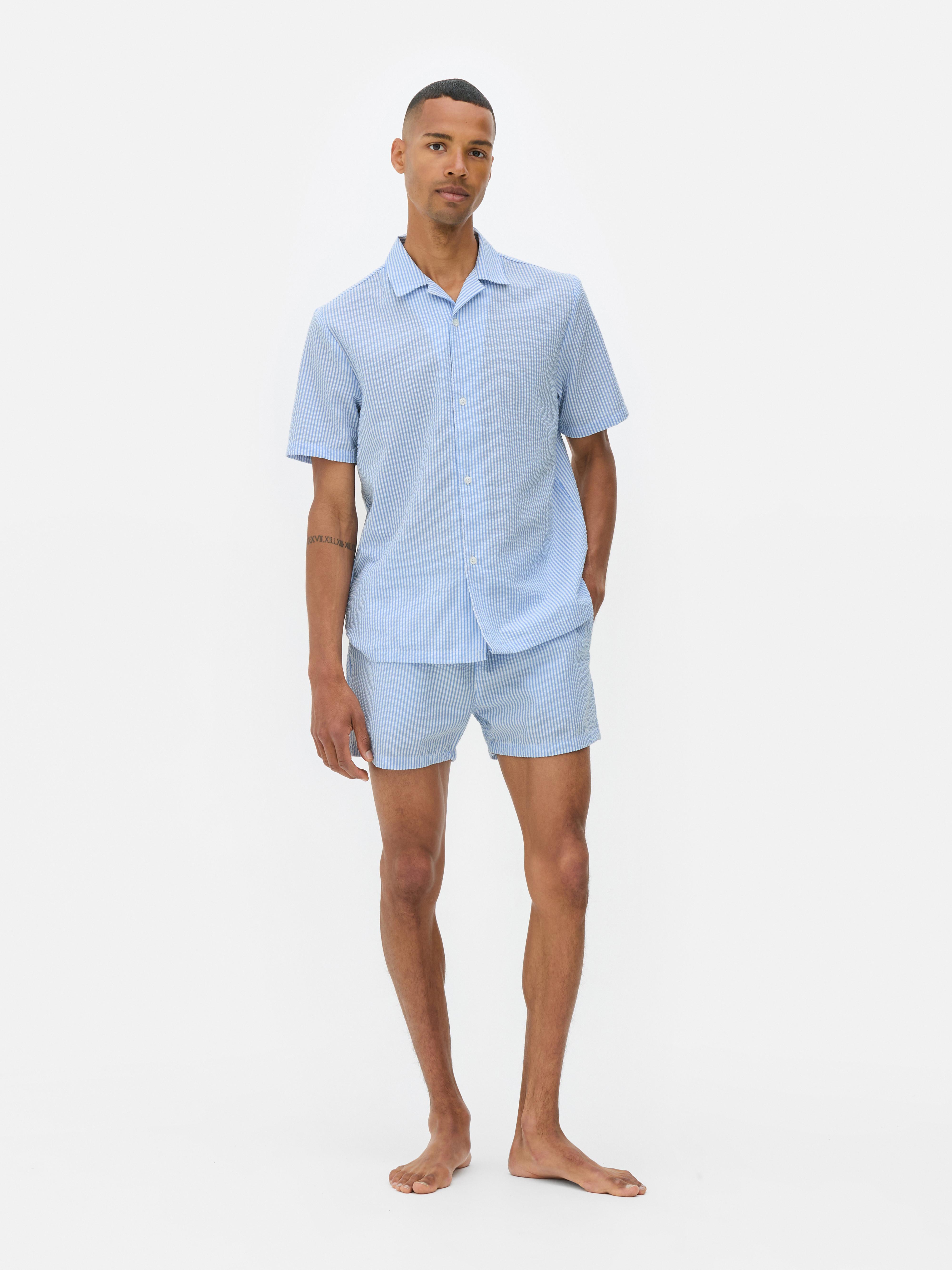 Chemise à rayures en crépon de coton