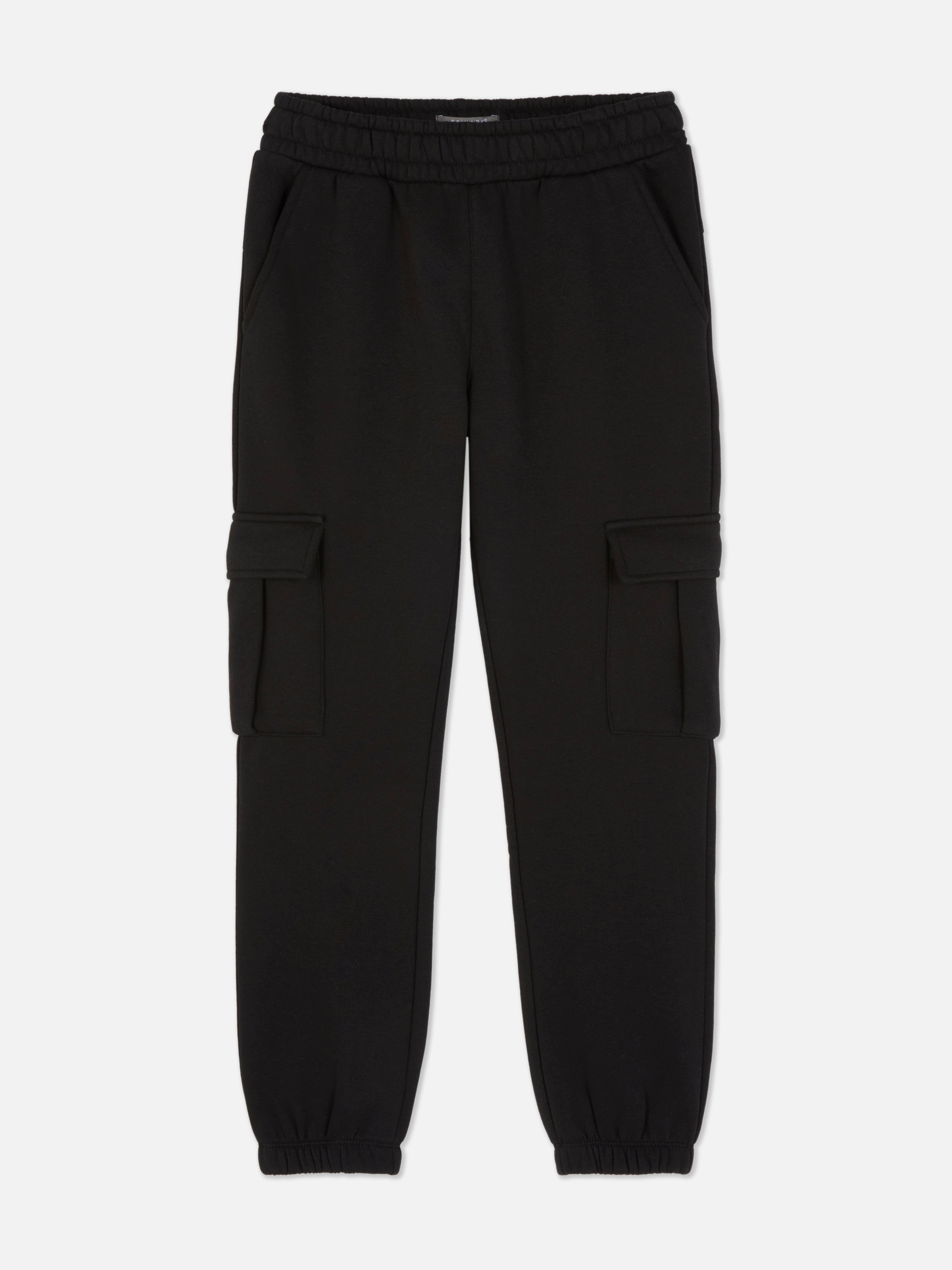 Bas de jogging cargo en jersey Noir