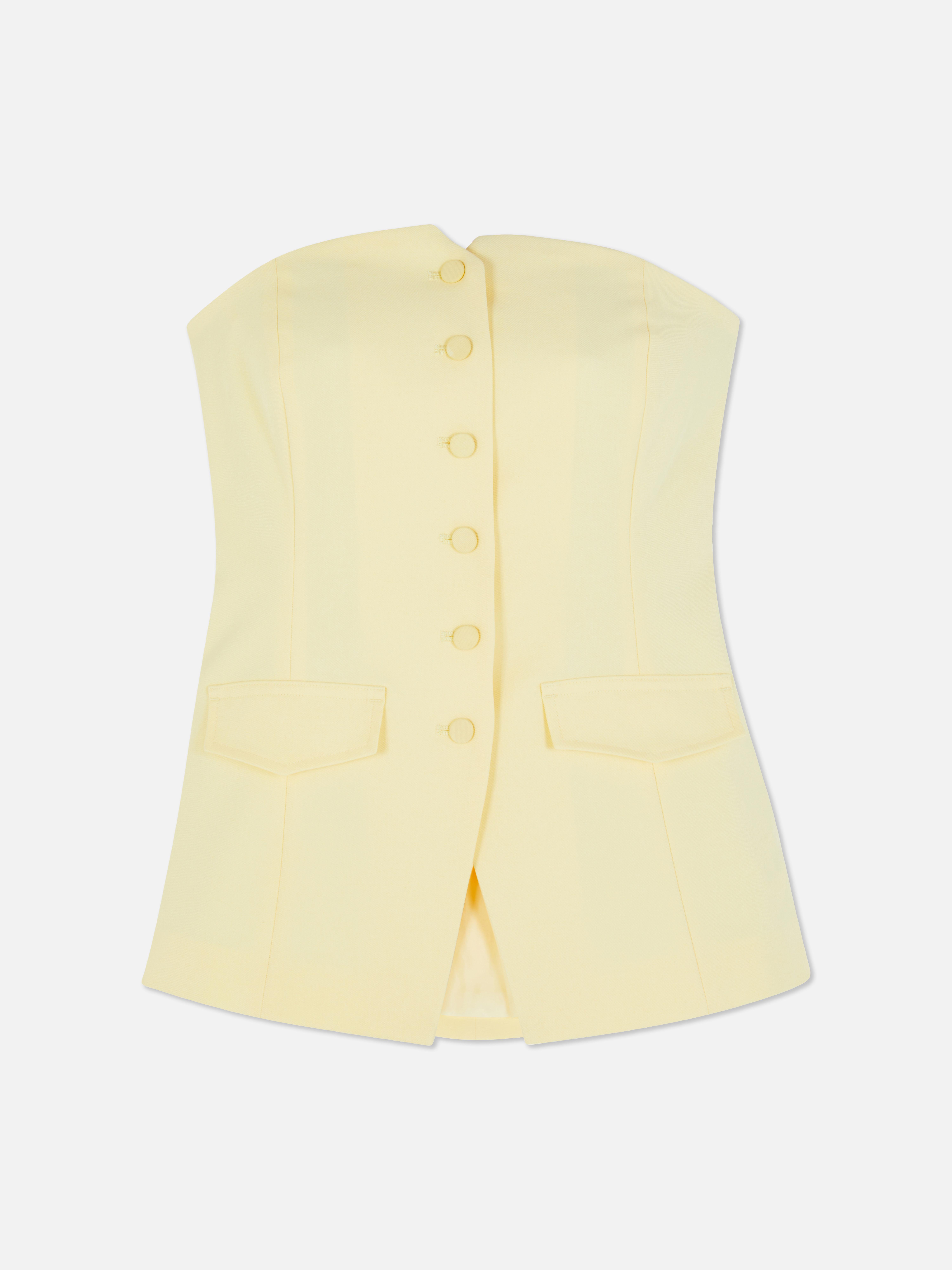 Gilet de costume boutonné sans bretelles