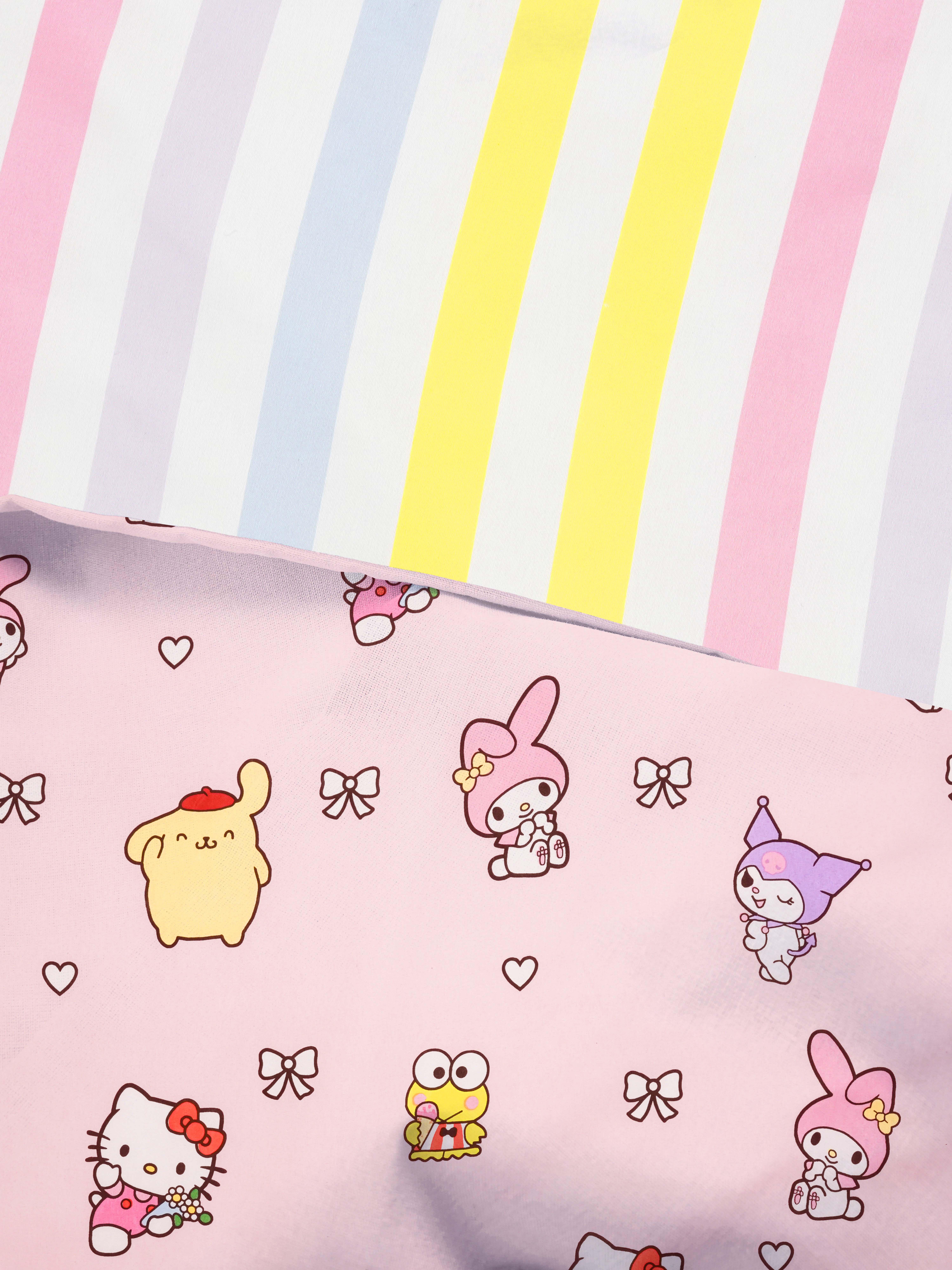 Conjunto capa edredão tamanho King Hello Kitty and Friends reversível