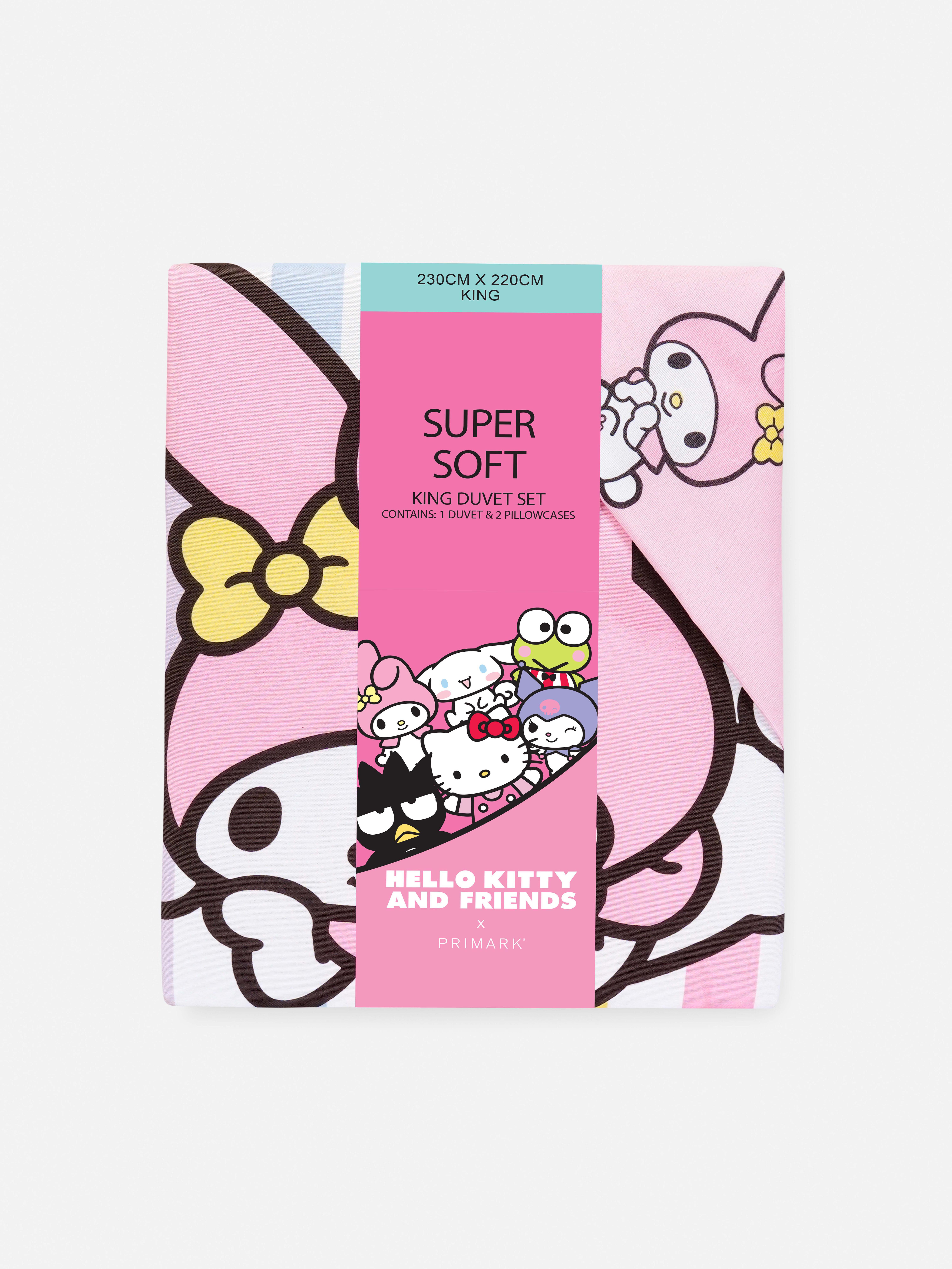 Conjunto capa edredão tamanho King Hello Kitty and Friends reversível