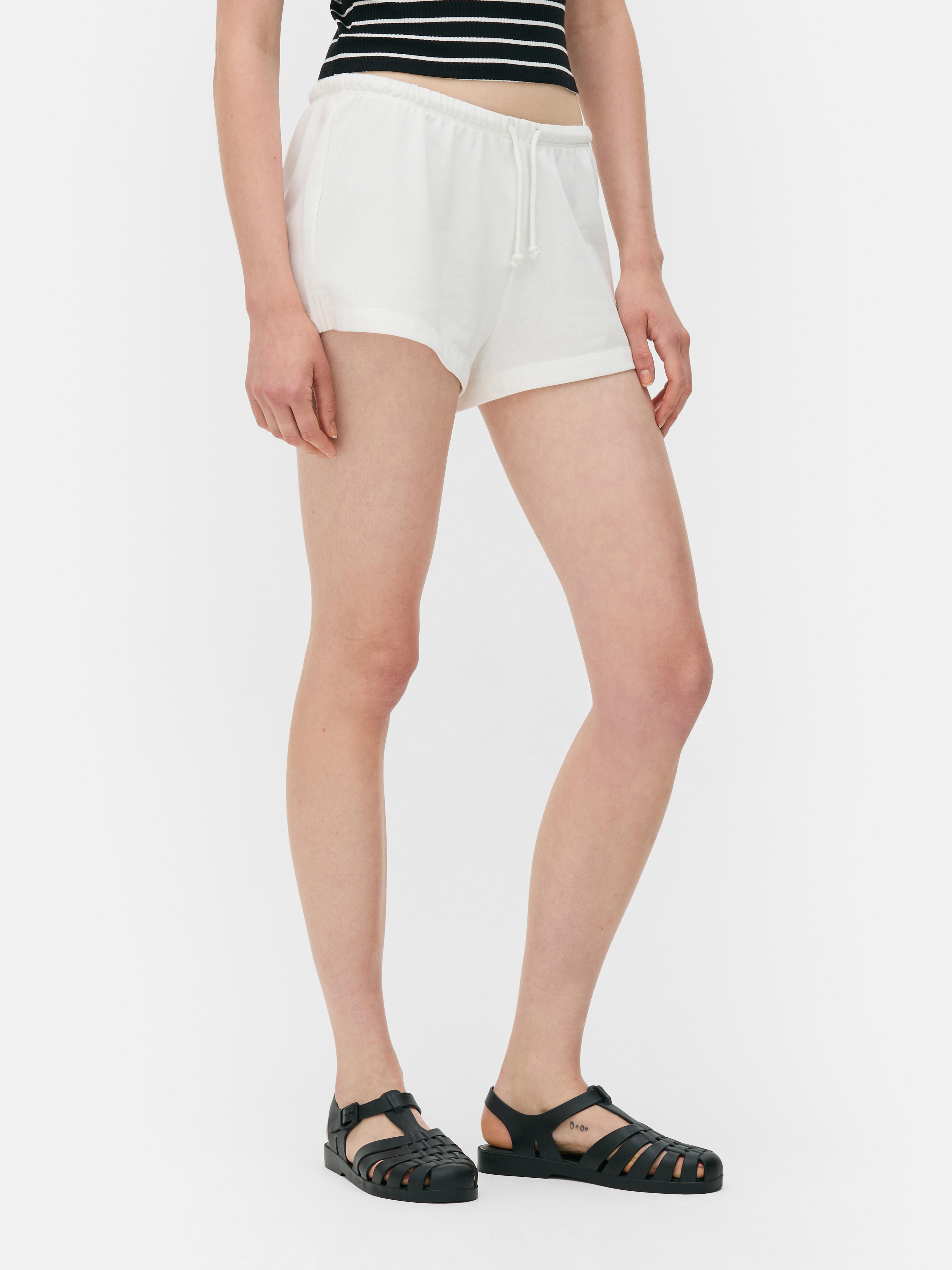 Women's Ivory Jersey Knit Tie Waist Shorts | Primark