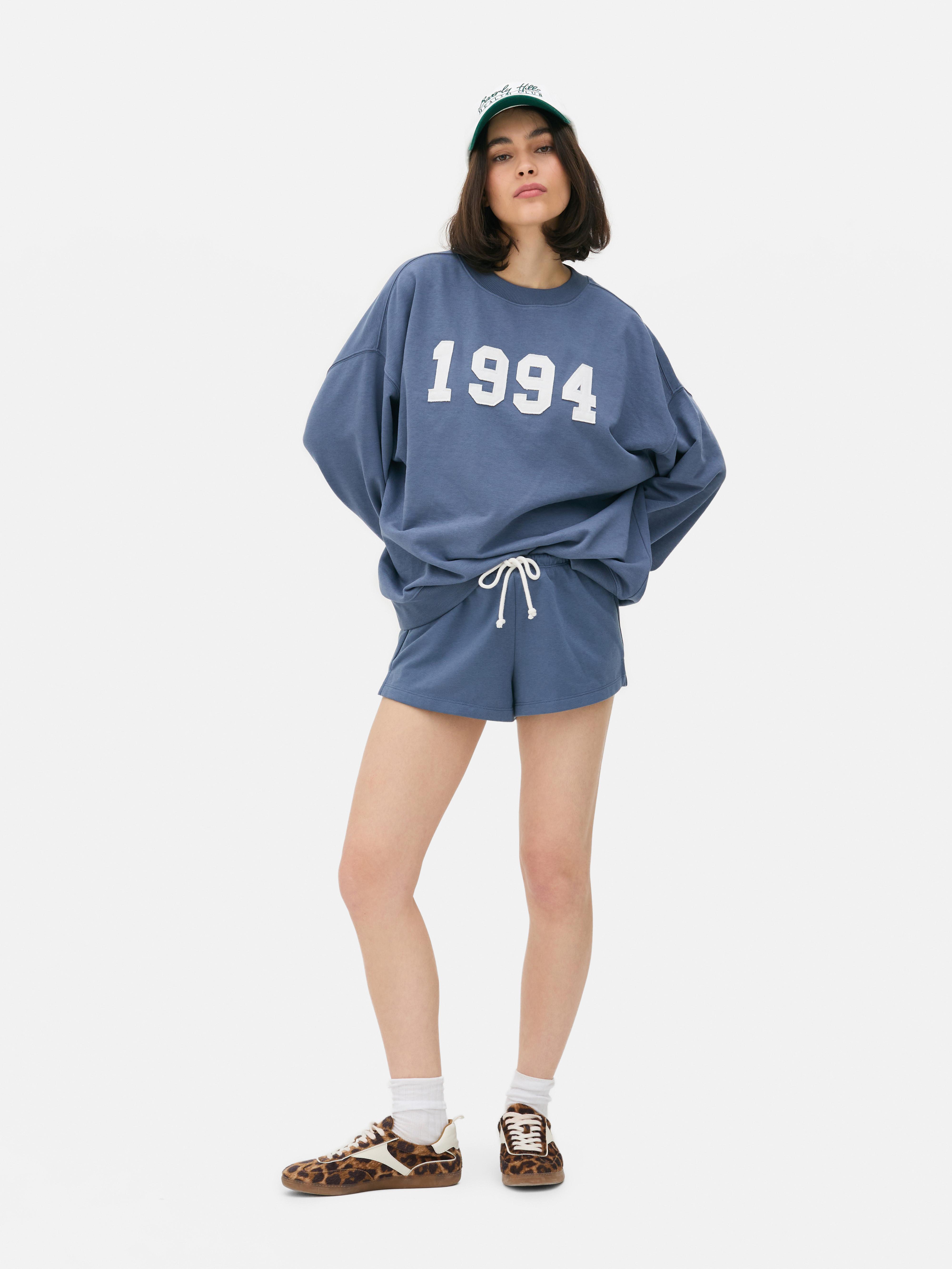 Jersey Tie Waist Shorts Mid Blue
