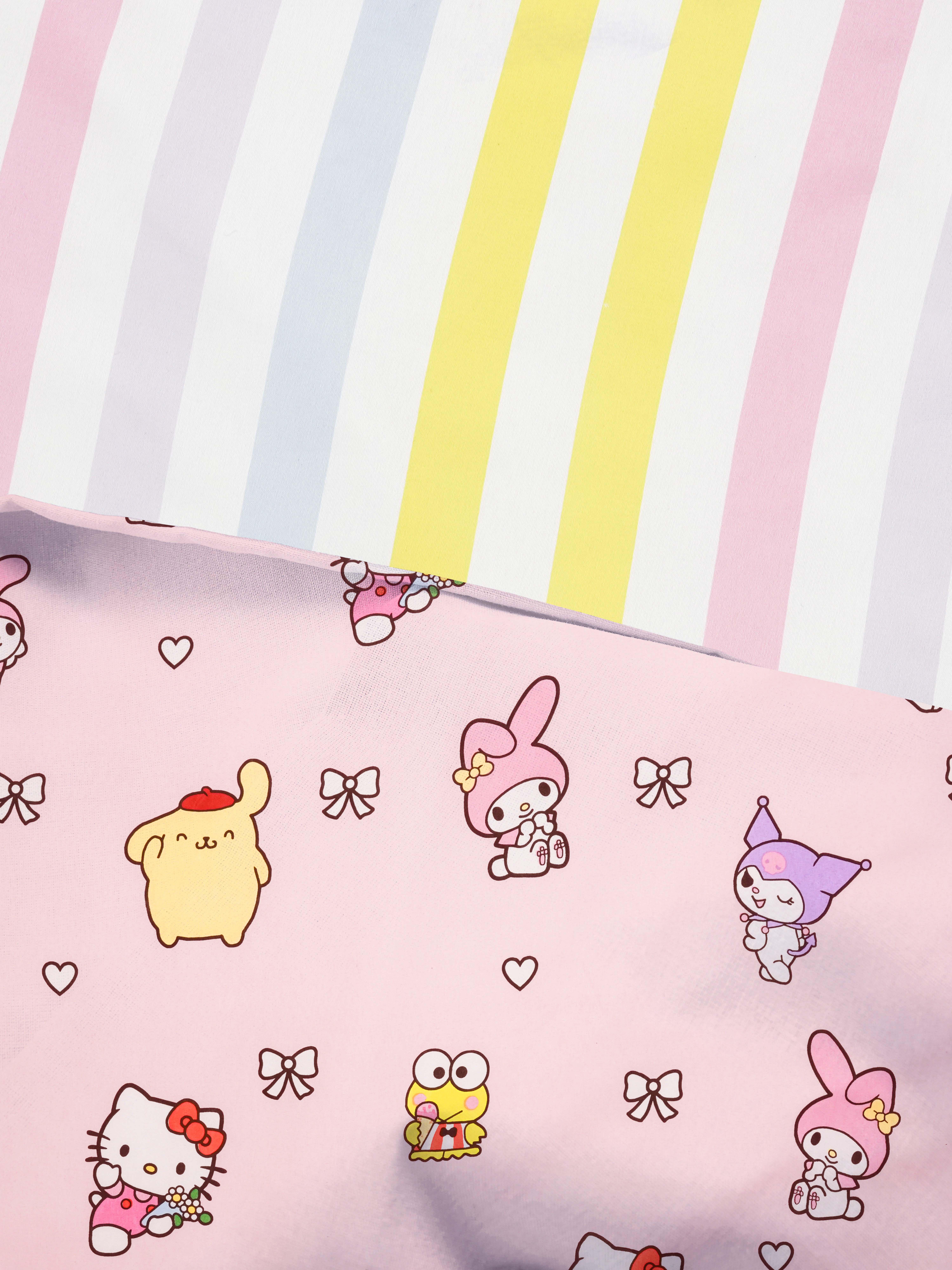 Conjunto capa edredão casal Hello Kitty and Friends reversível