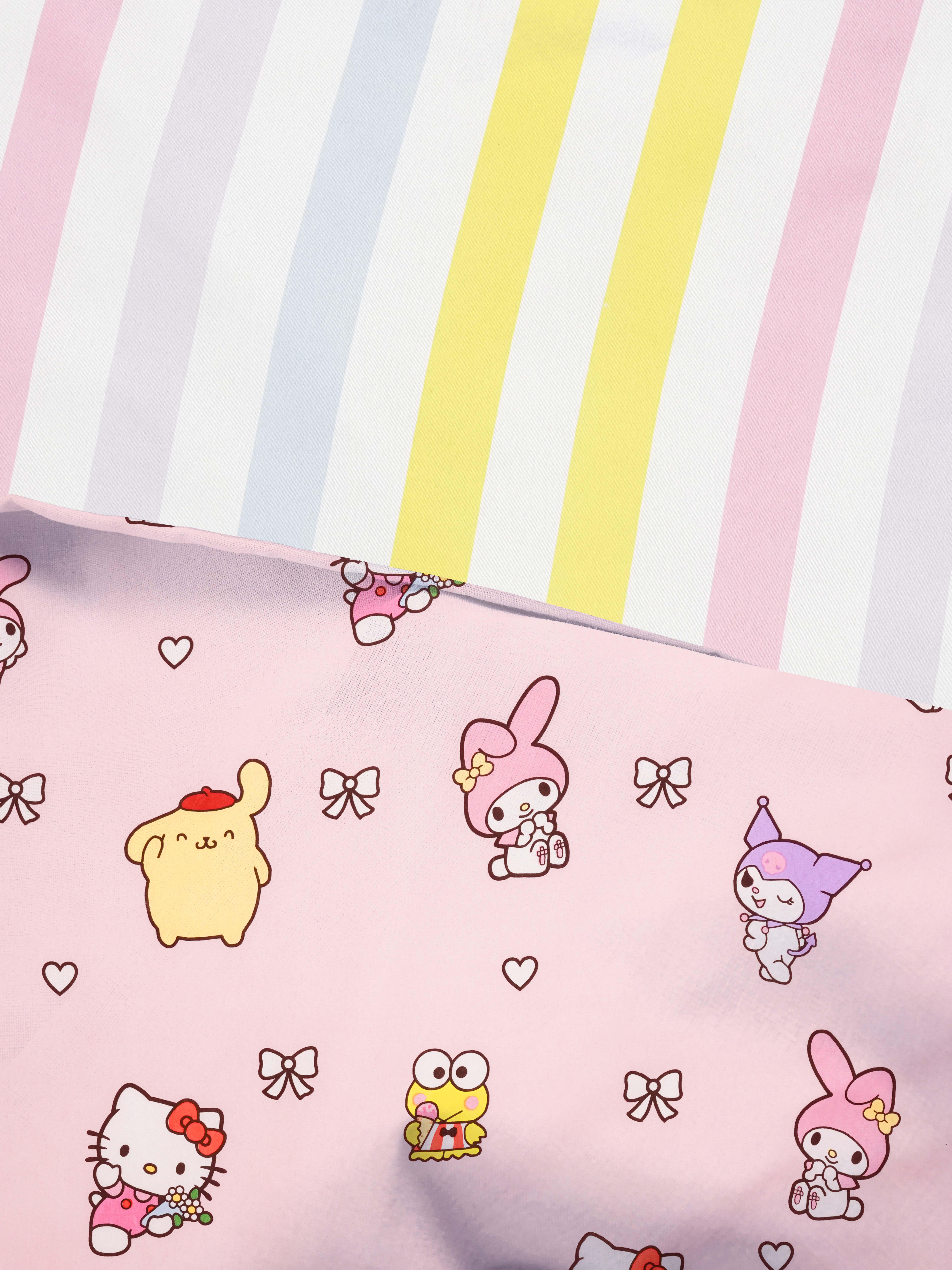 Capa edredão solteiro Hello Kitty and Friends reversível