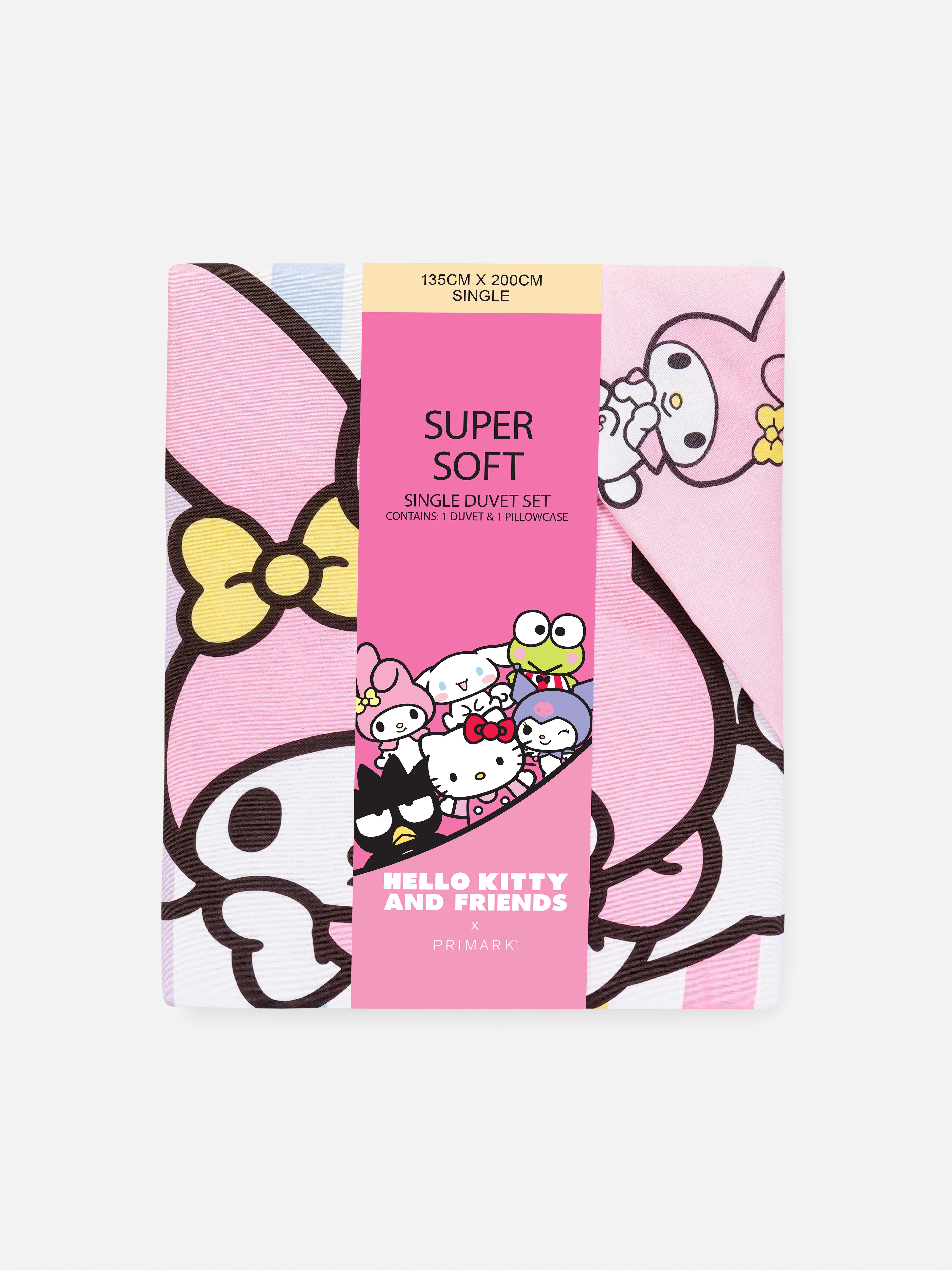 Capa edredão solteiro Hello Kitty and Friends reversível