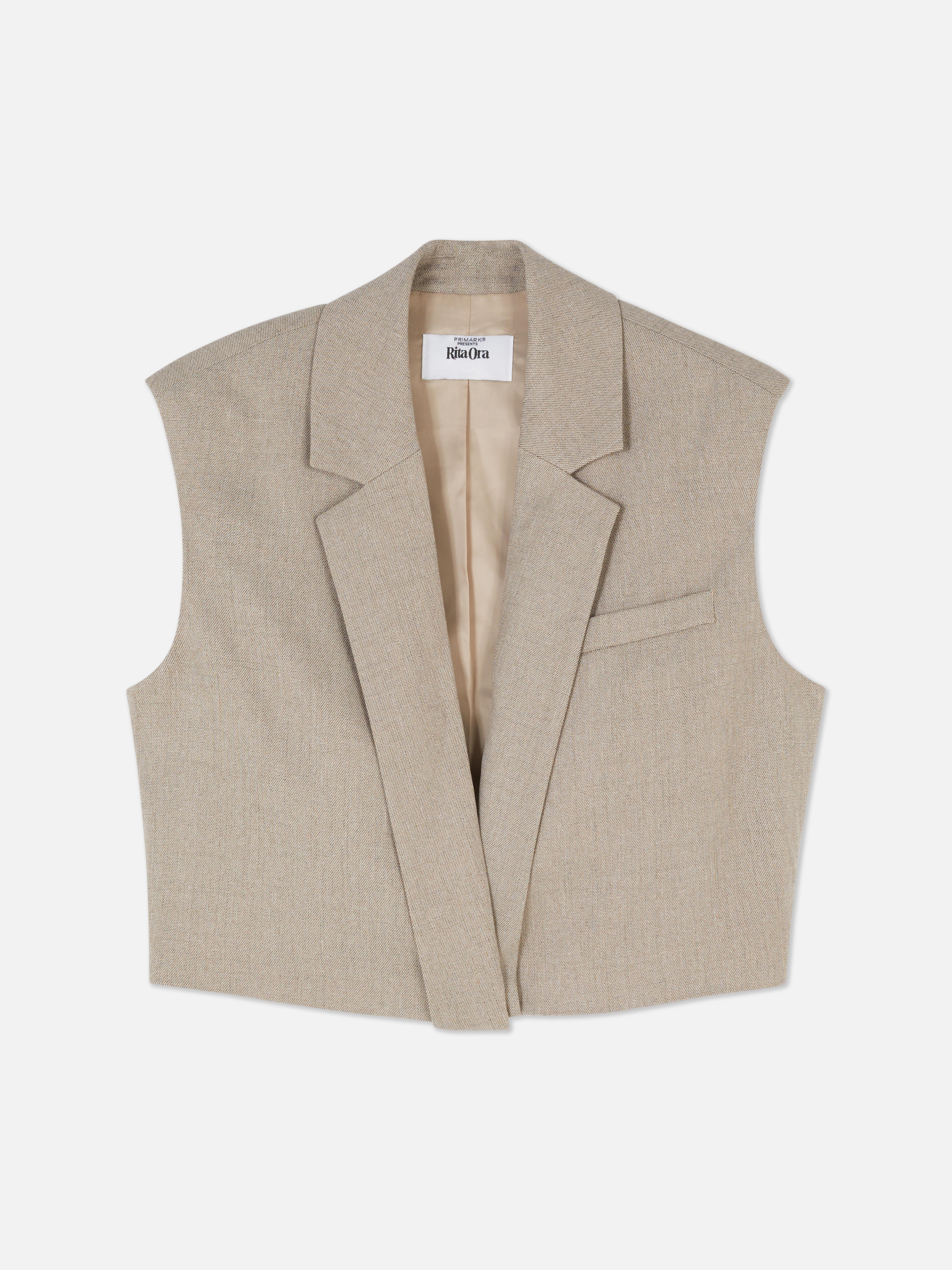 Rita Ora Cropped Padded Waistcoat