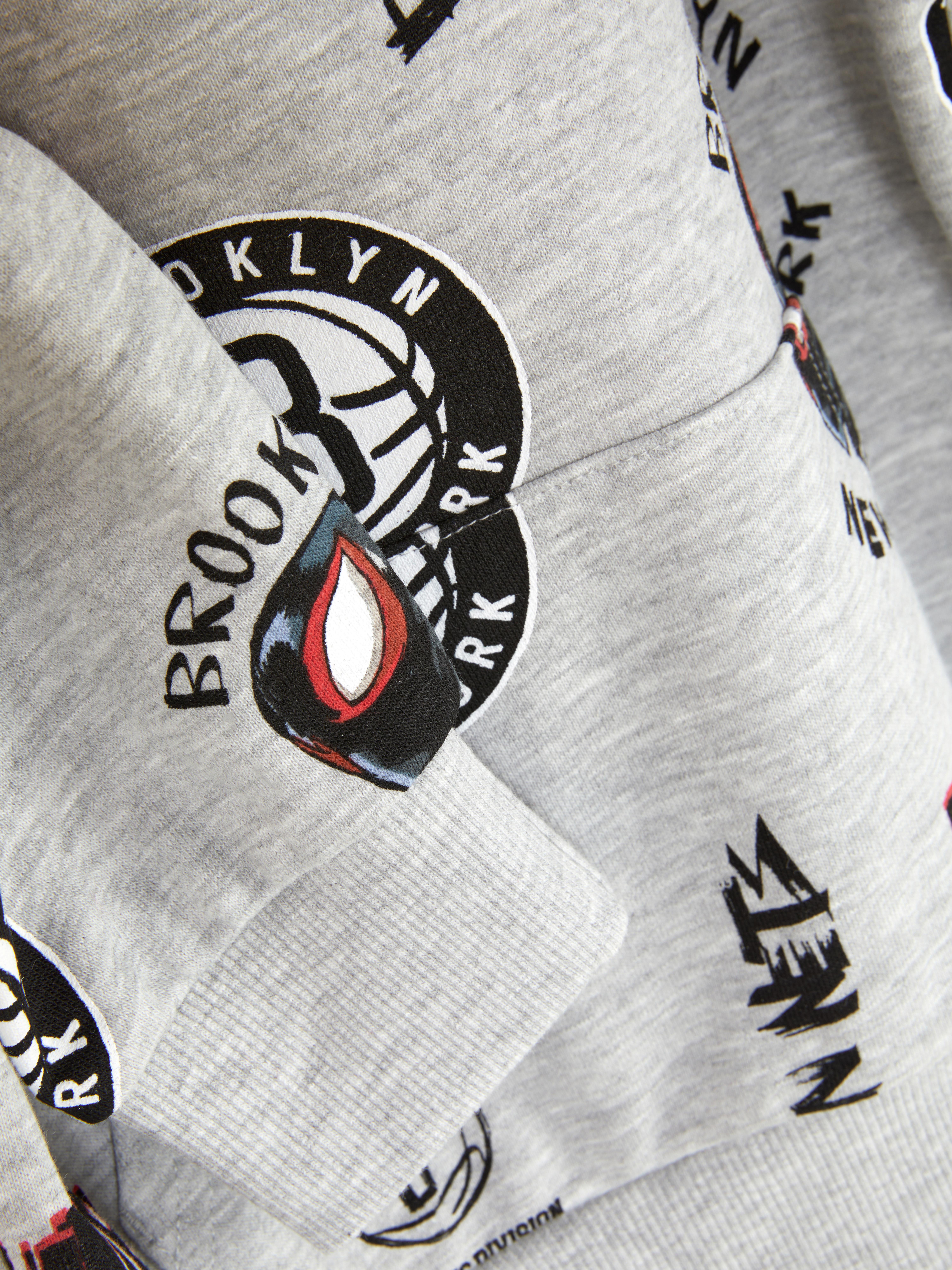Boys Grey Marl MARVEL Spider-Man x NBA Brooklyn Nets Joggers